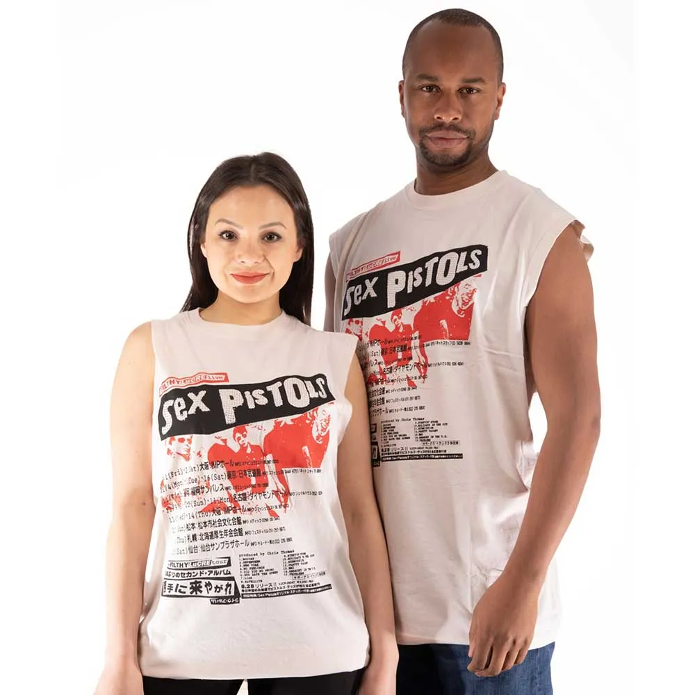 Sex Pistols Unisex Embellished Vest T Shirt Filthy Lucre Diamante