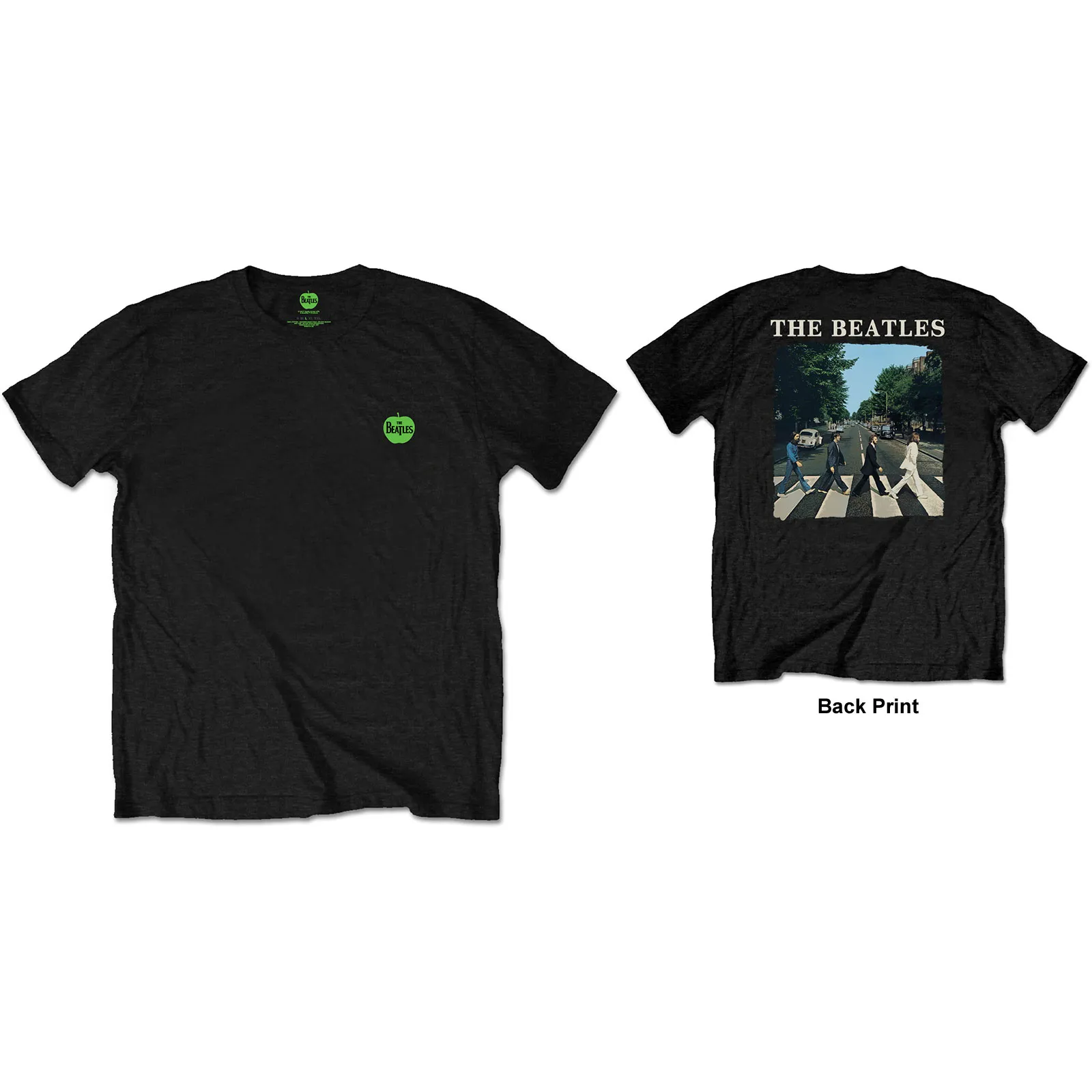The Beatles - Unisex T-Shirt Abbey Road & Logo Back Print artwork