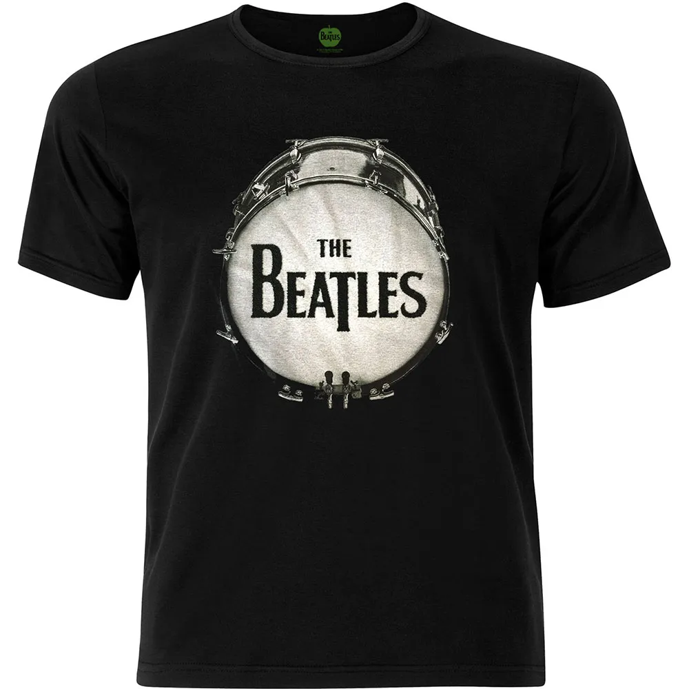 The Beatles - Unisex Embellished T-Shirt Drum Black Caviar Beads, Embellished artwork