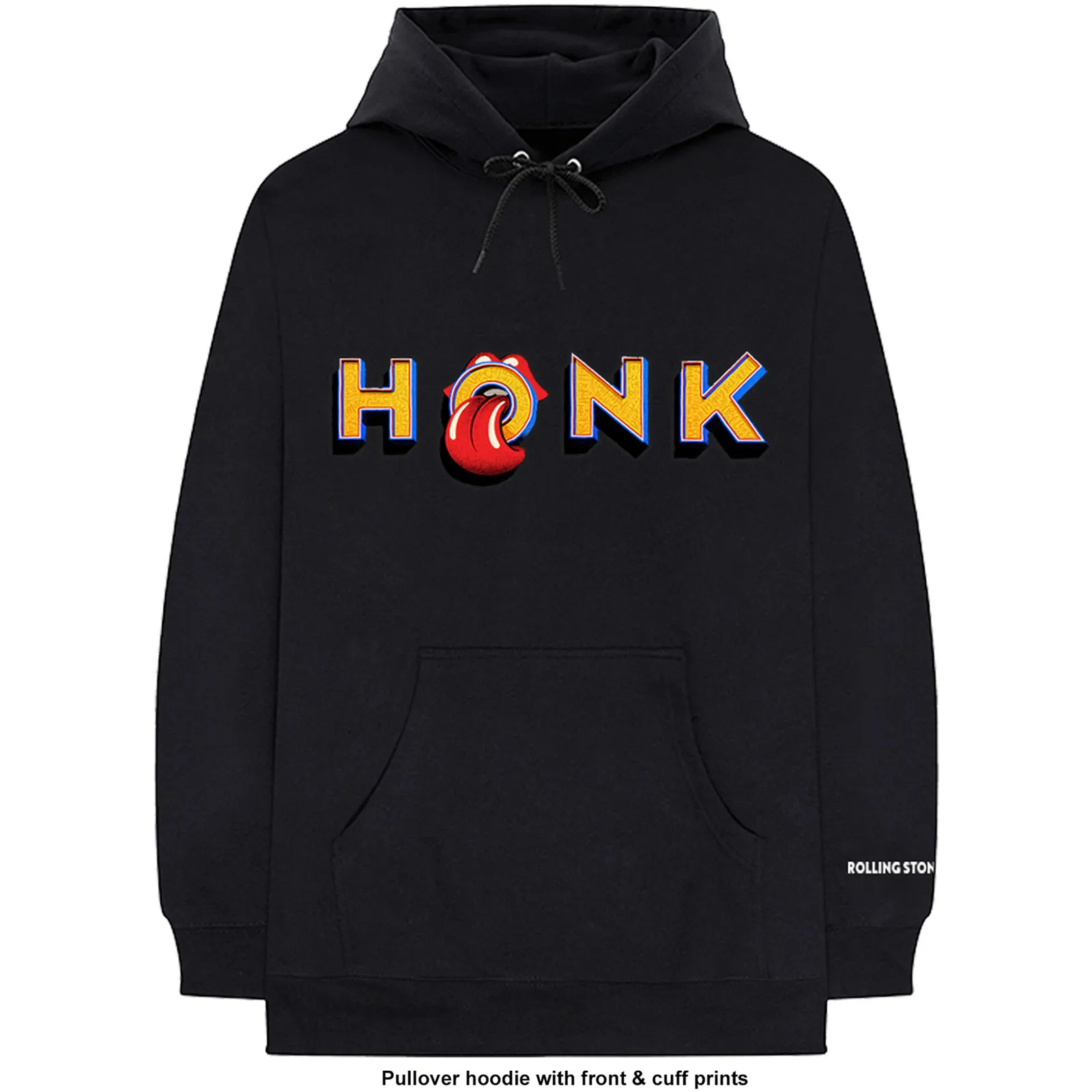 The Rolling Stones - Unisex Pullover Hoodie Honk Letters Cuff Print artwork