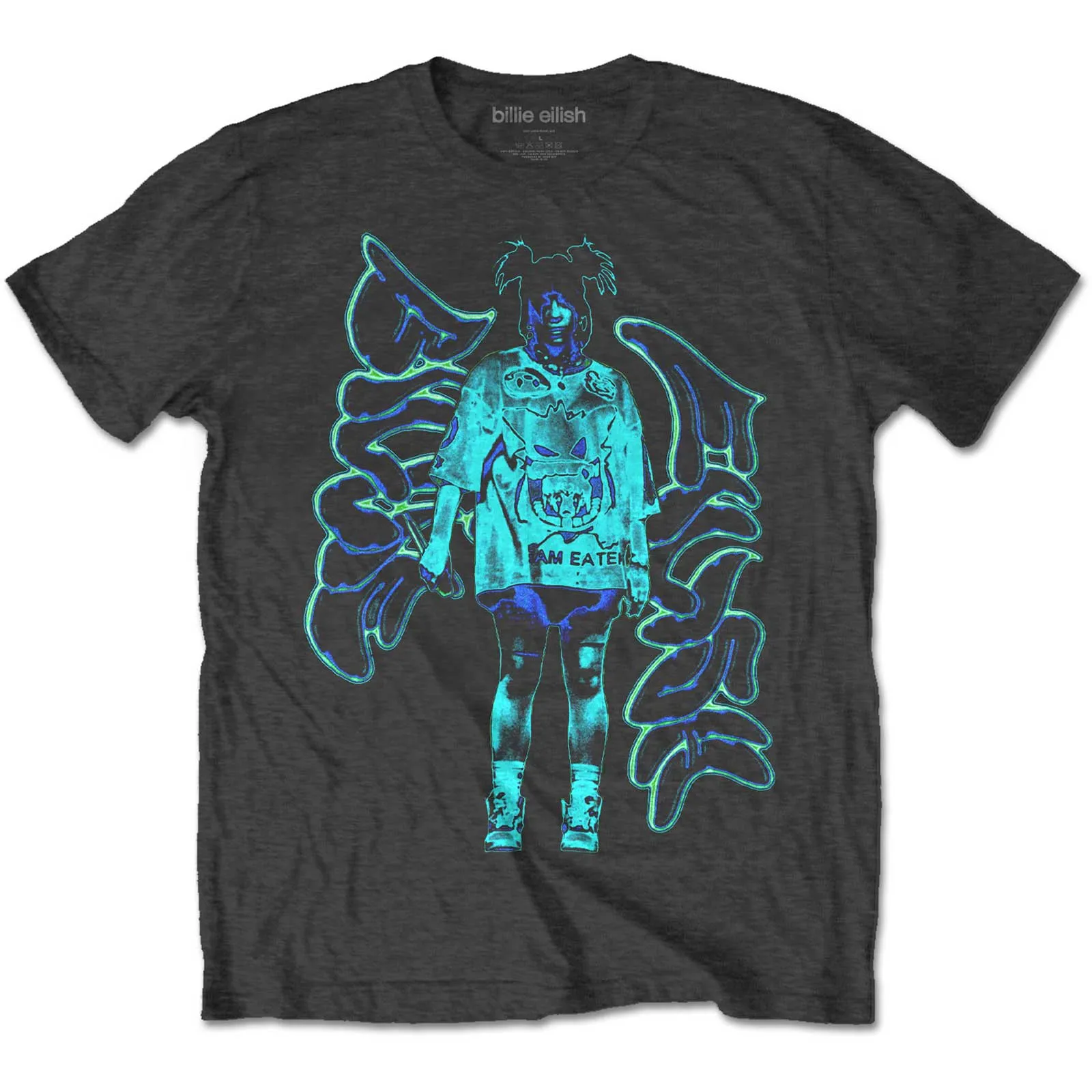 Billie Eilish - Unisex T-Shirt Neon Graffiti Logo artwork