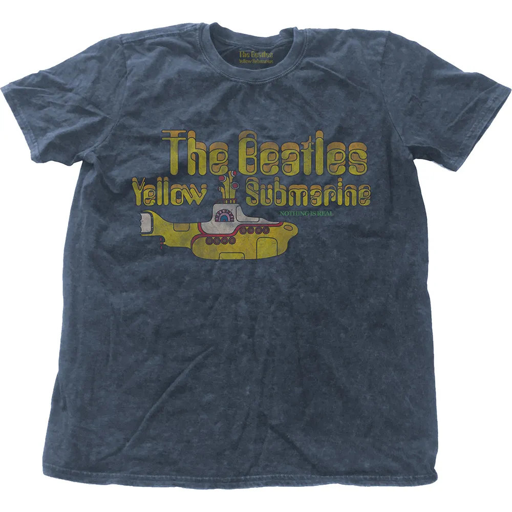 The Beatles - Unisex T-Shirt Yellow Submarine Nothing Is Real Snow Wash, Dye Wash artwork