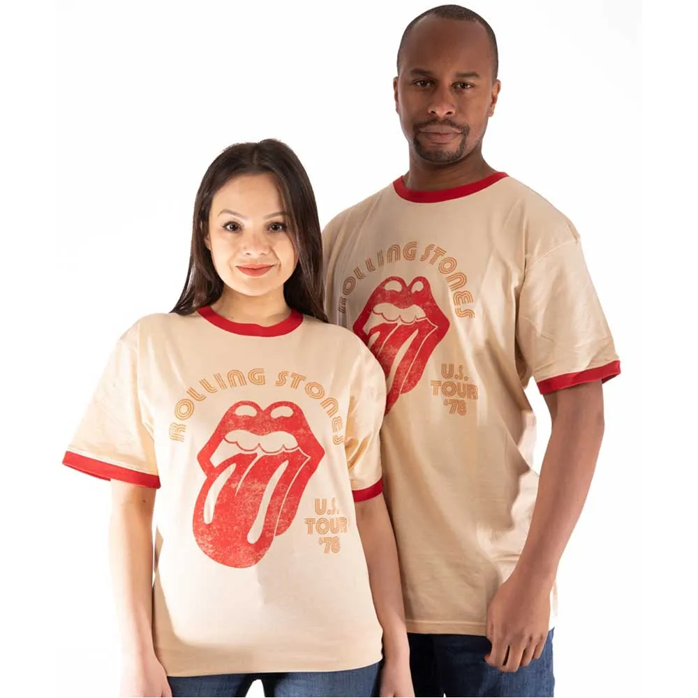 The Rolling Stones - Unisex Ringer T-Shirt US Tour '78 artwork