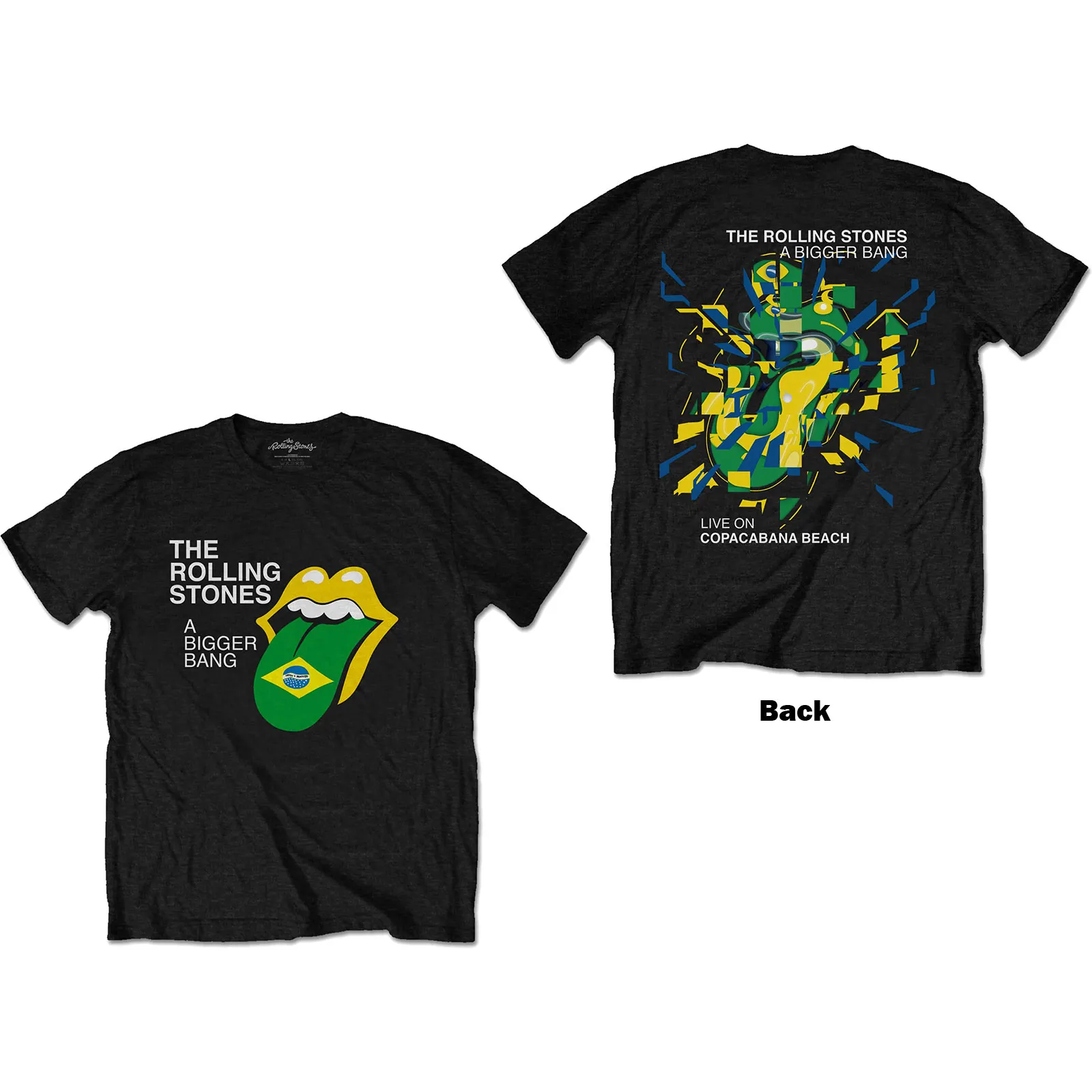 The Rolling Stones - Unisex T-Shirt Bigger Bang - Brazil '80 Back Print artwork