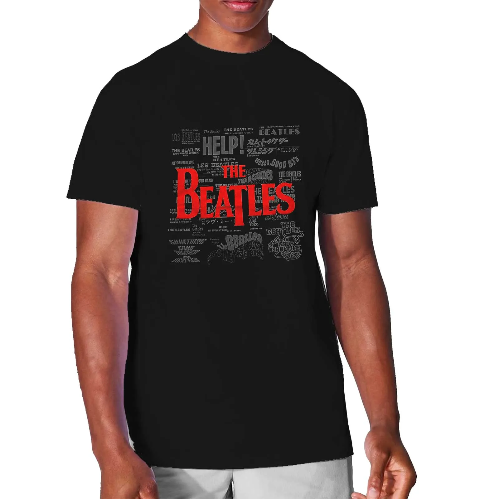 The Beatles - Unisex Hi-Build T-Shirt Titles & Logos Hi-Build, Puff Print artwork