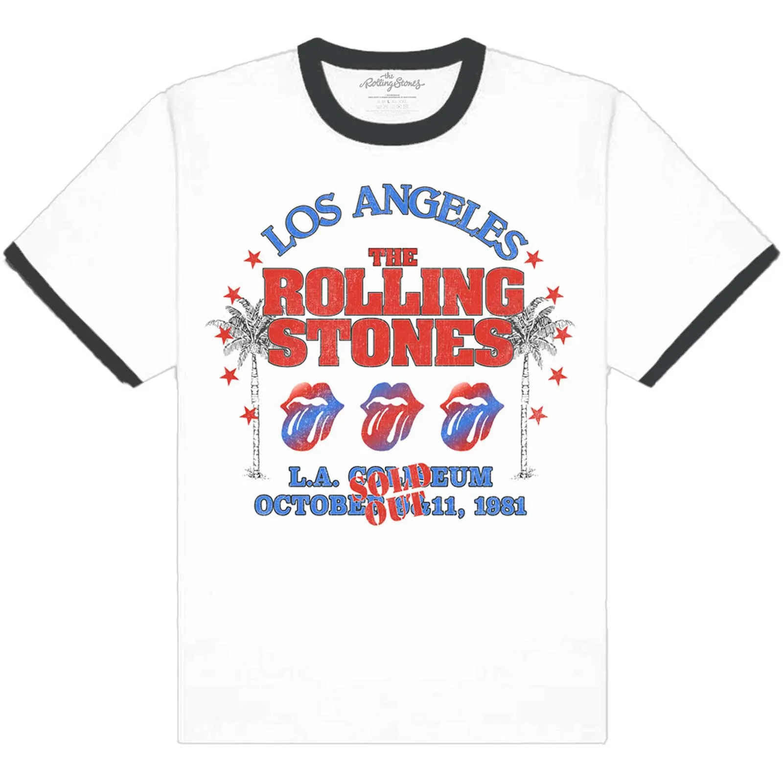 The Rolling Stones - Unisex Ringer T-Shirt American LA Tour artwork