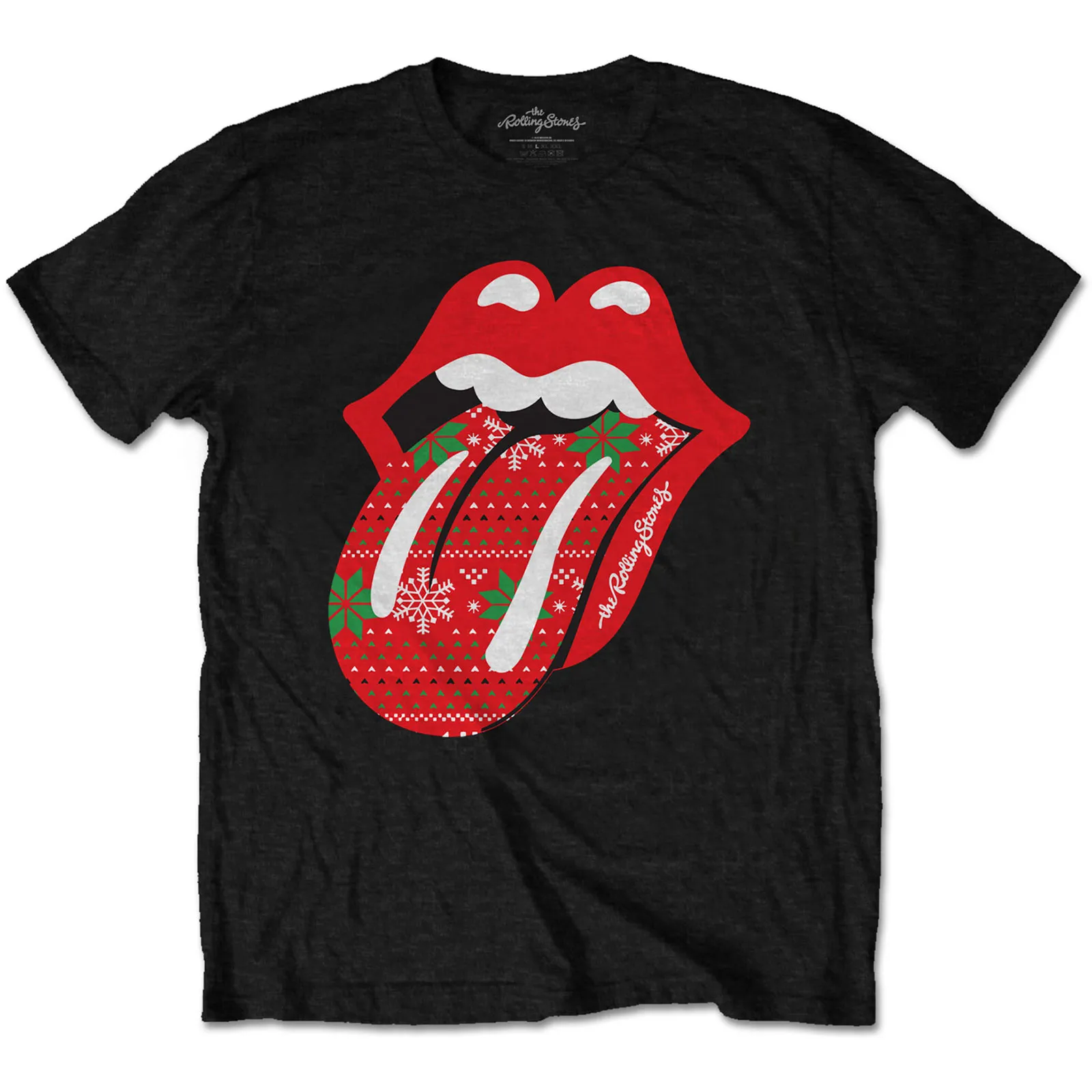 The Rolling Stones - Unisex T-Shirt Christmas Tongue artwork