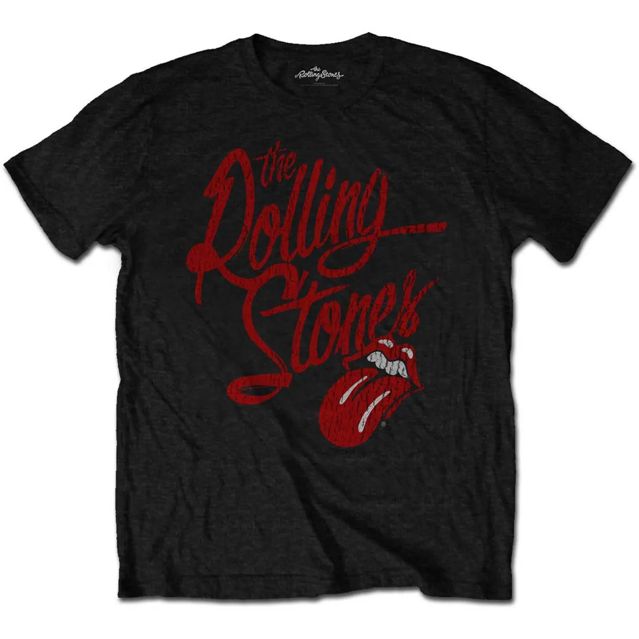 The Rolling Stones - Unisex T-Shirt Script Logo Soft Hand Inks artwork