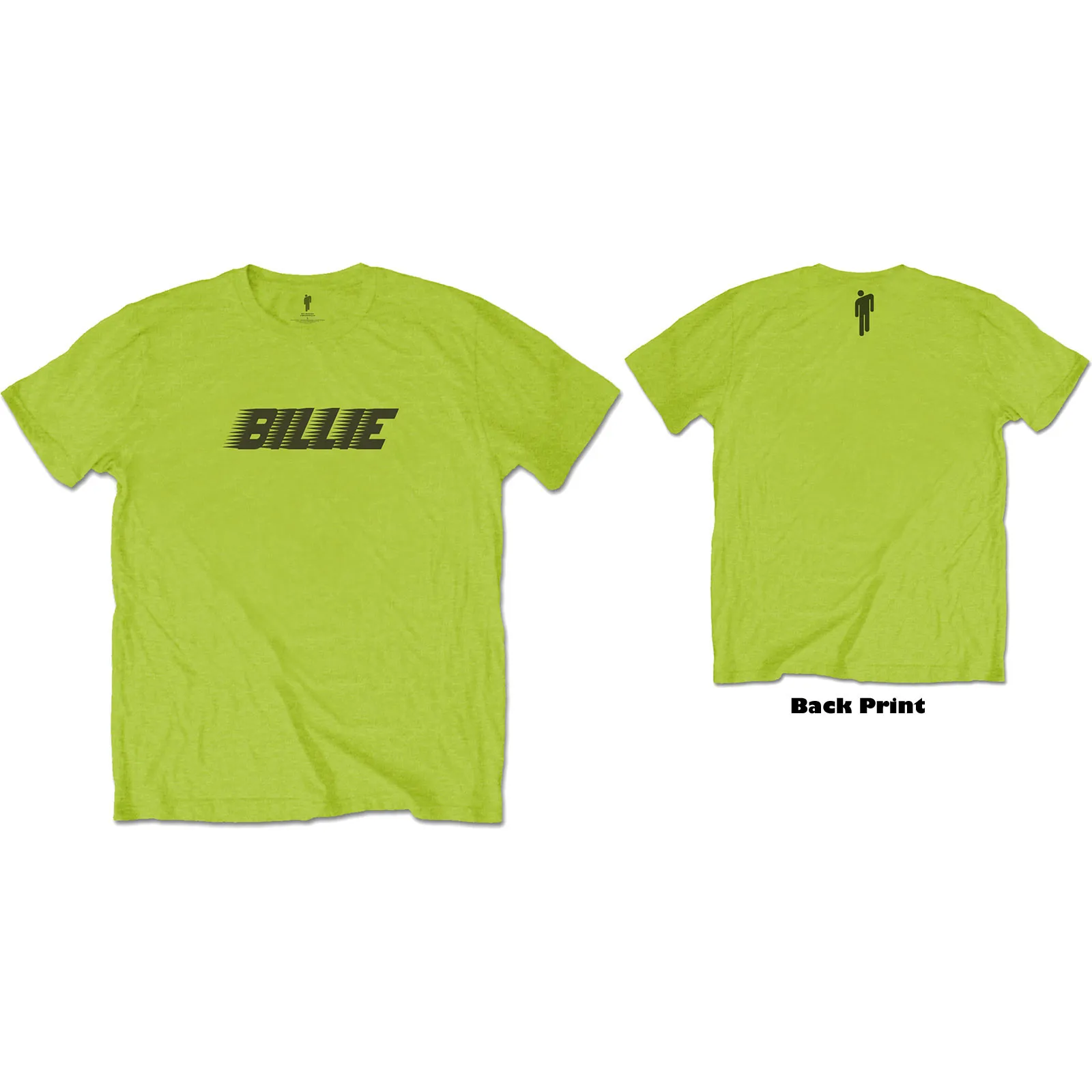 Billie Eilish - Unisex T-Shirt Racer Logo & Blohsh Back Print artwork