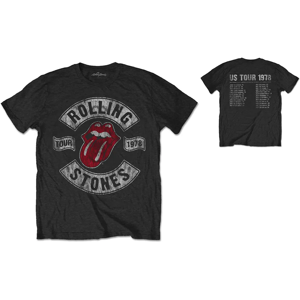 The Rolling Stones - Unisex T-Shirt US Tour 1978 Back Print artwork