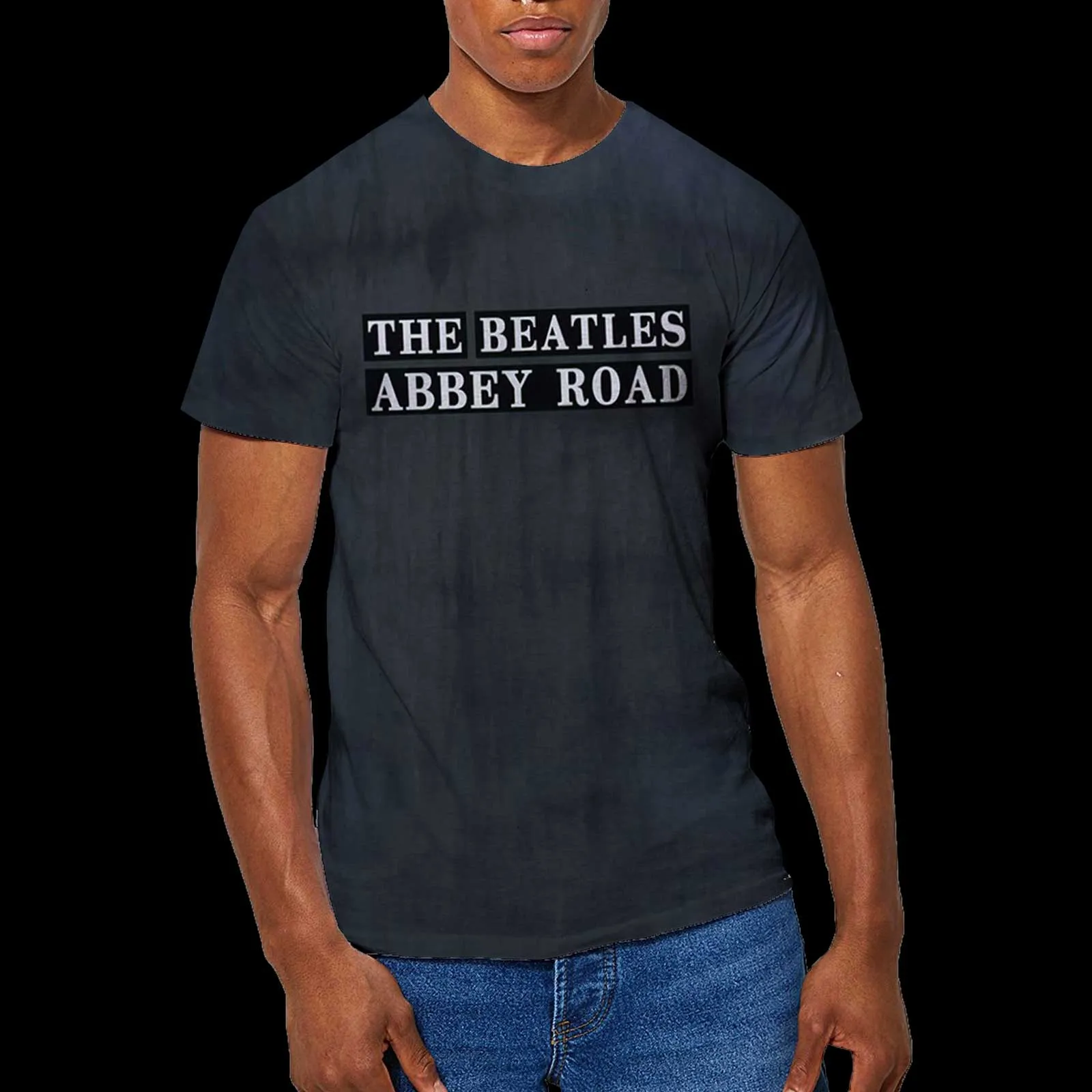 The Beatles - Unisex T-Shirt Abbey Road Sign Dip Dye, Dye Wash artwork