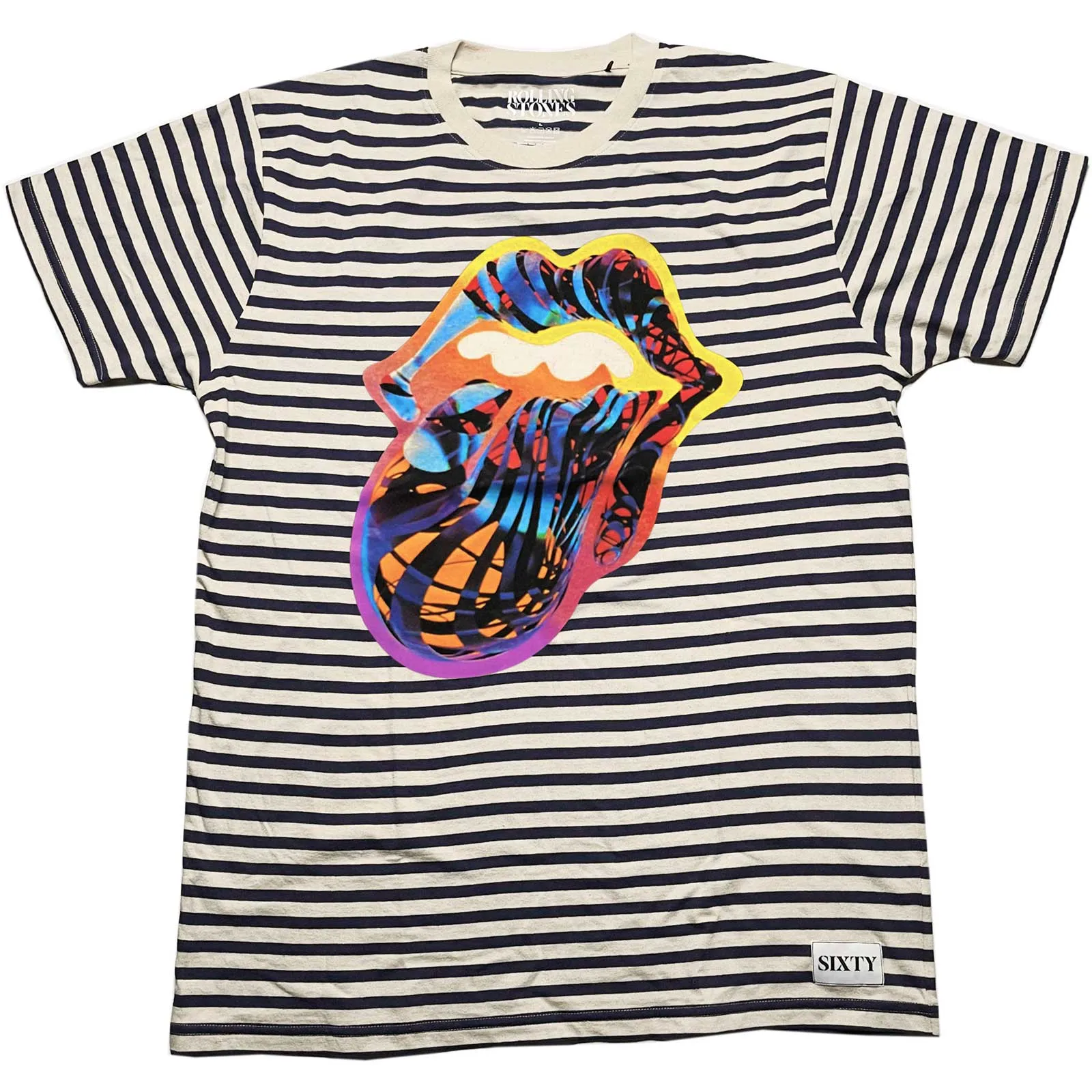 The Rolling Stones - Unisex T-Shirt Cyberdelic Striped artwork