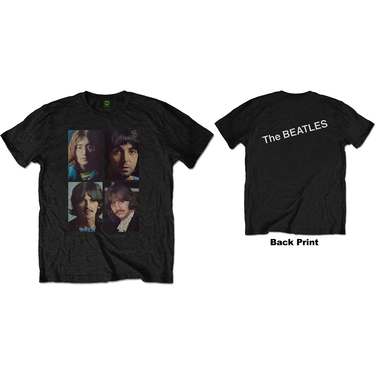 The Beatles - Unisex T-Shirt White Album Faces Back Print artwork