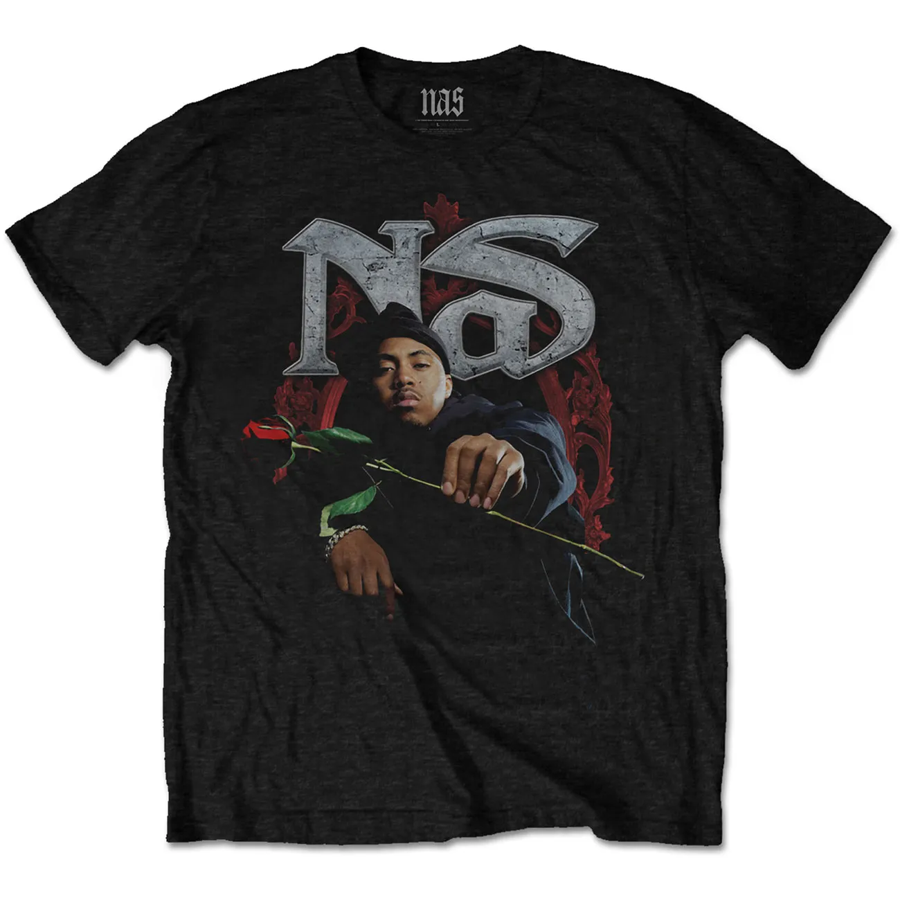 Nas - Unisex T-Shirt Red Rose artwork