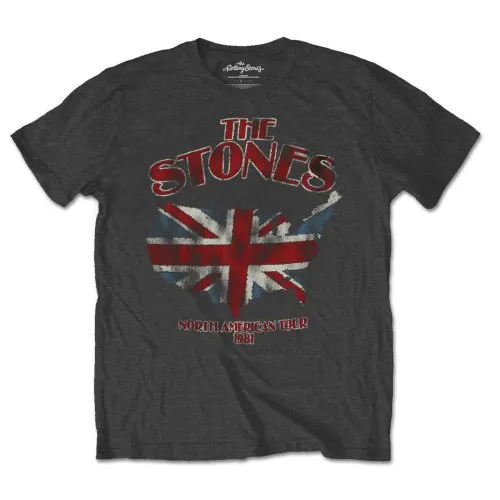 The Rolling Stones - Unisex T-Shirt Union Jack US Map artwork