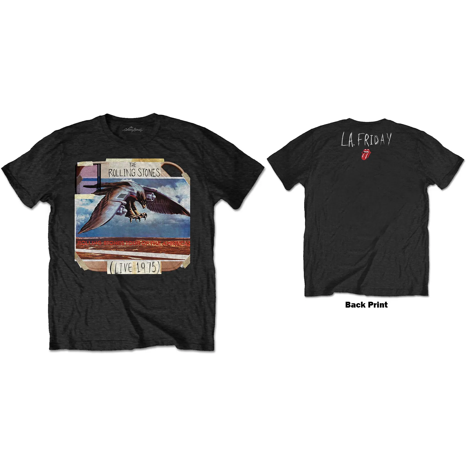 The Rolling Stones - Unisex T-Shirt LA Friday Back Print artwork