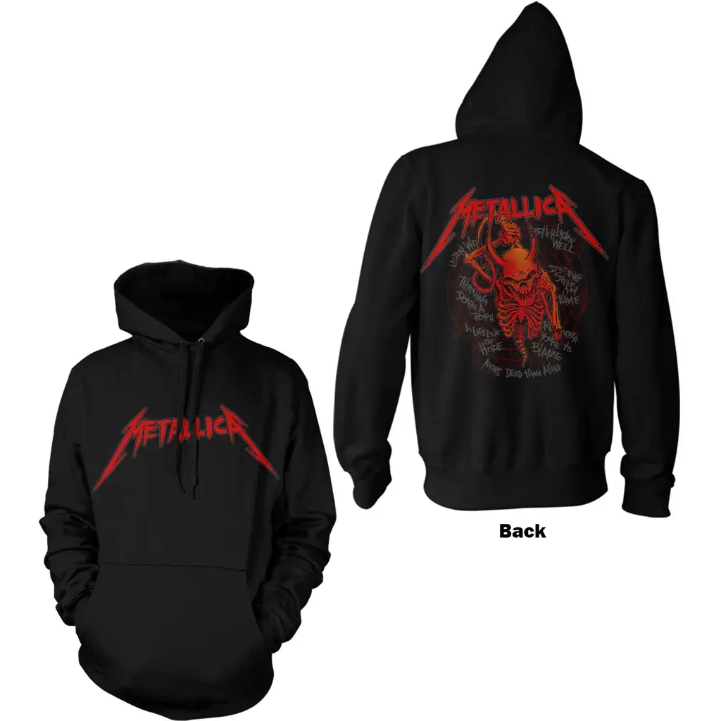 Metallica - Metallica Unisex Pullover Hoodie: Skull Screaming Red (Back ...