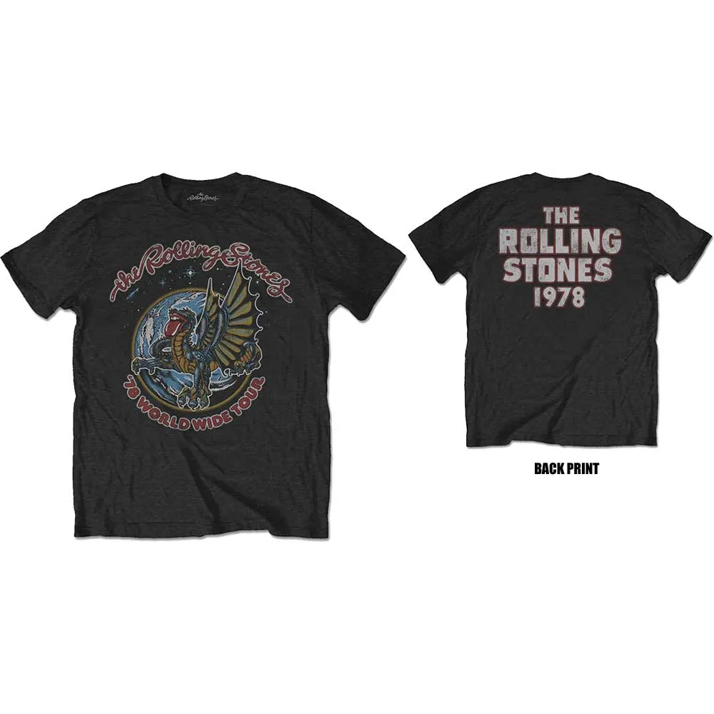 The Rolling Stones - Unisex T-Shirt Dragon '78 Back Print artwork