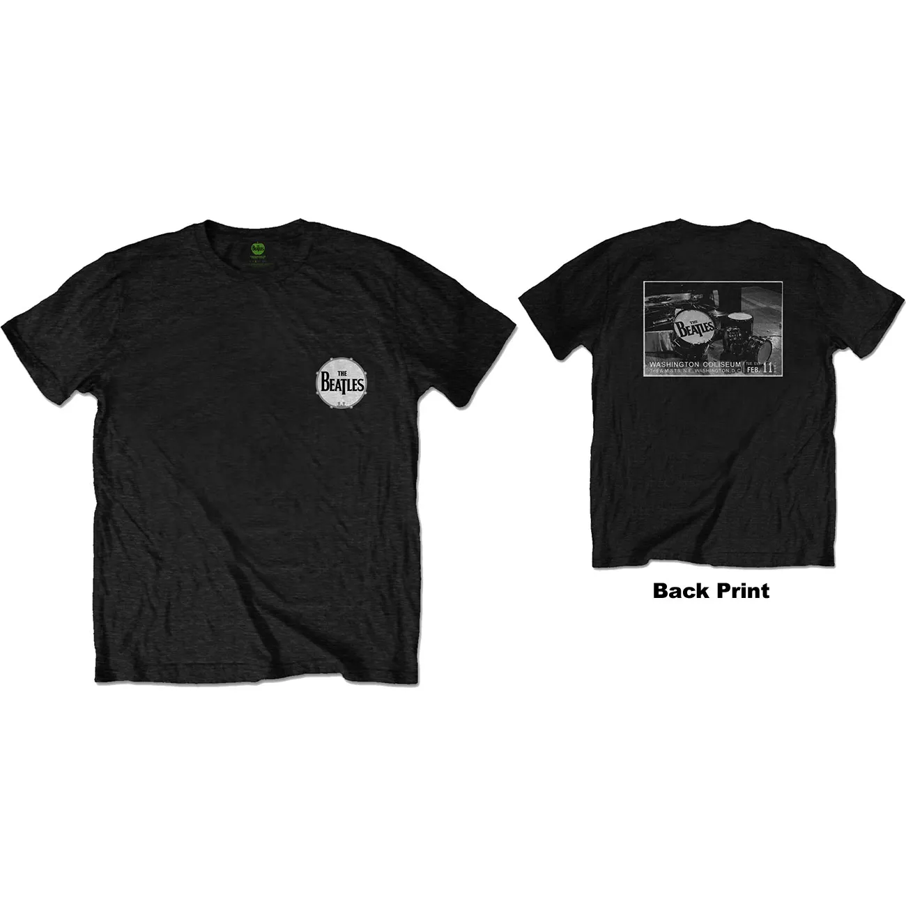 The Beatles - Unisex T-Shirt Washington Coliseum Back Print artwork