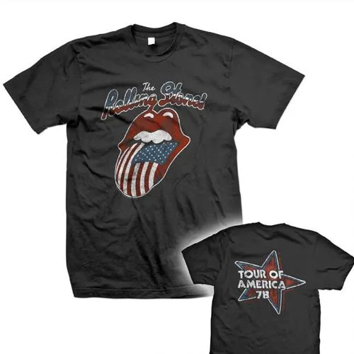 The Rolling Stones - Unisex T-Shirt Tour of America 78 Back Print artwork