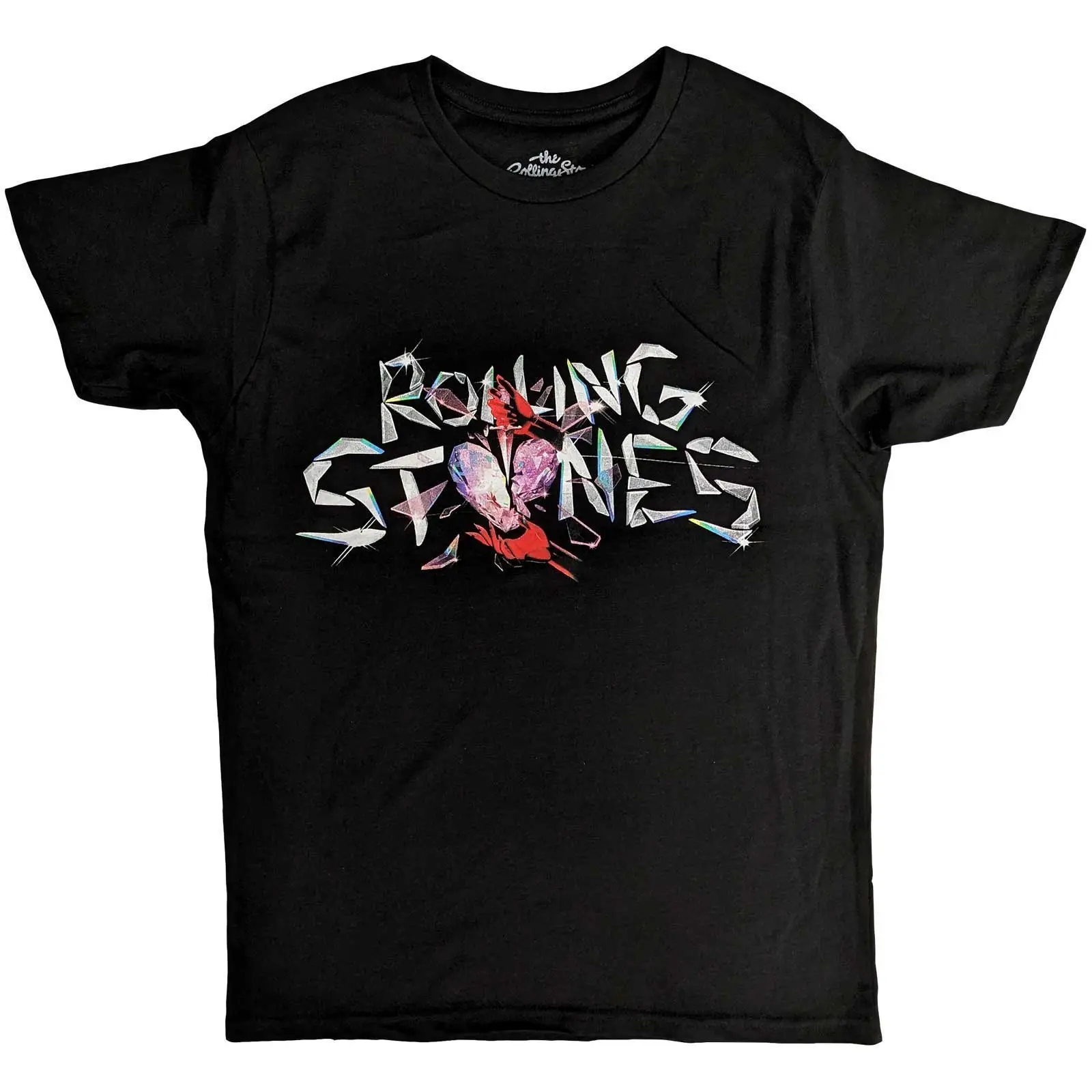 The Rolling Stones - The Rolling Stones Unisex T-Shirt: Hackney Diamonds Glass Logo  Hackney Diamonds Glass Logo Short Sleeves artwork