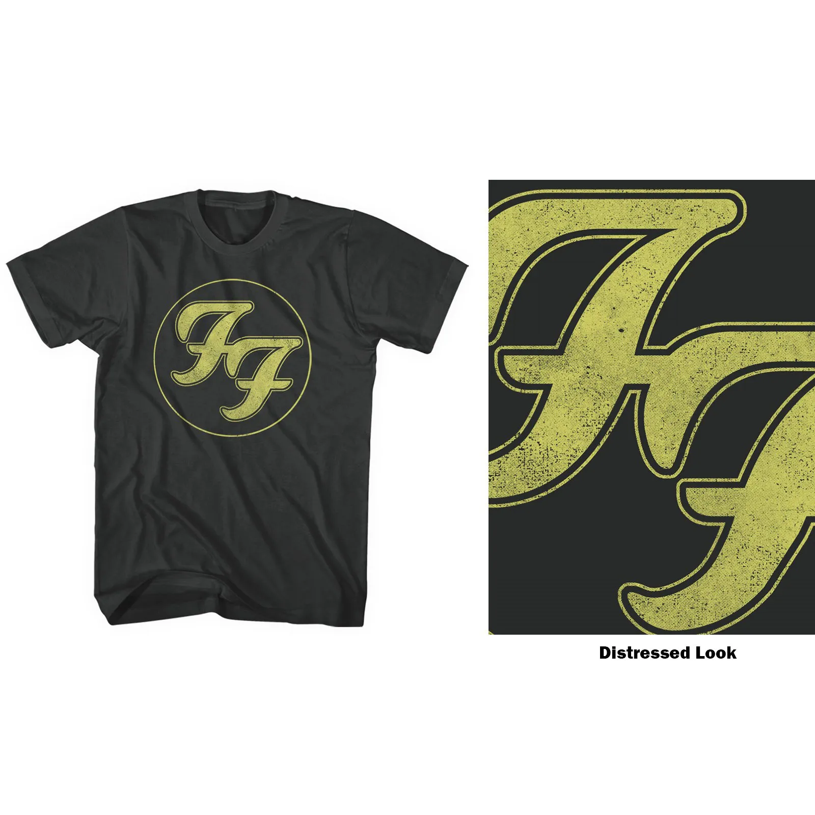 Foo Fighters - Unisex T-Shirt Distressed FF Logo artwork