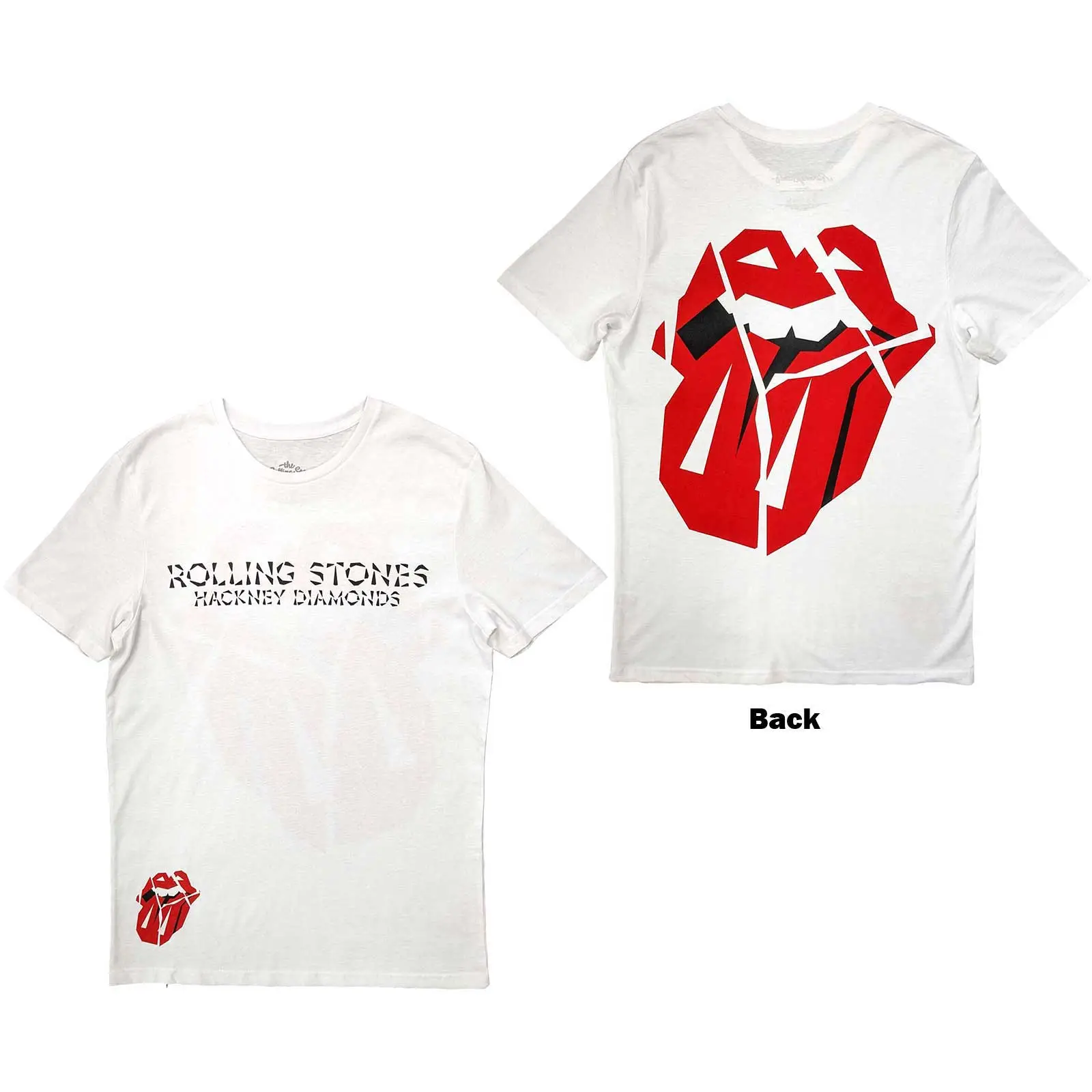 The Rolling Stones - The Rolling Stones Unisex T-Shirt: Hackney Diamonds Lick (Back Print)  Hackney Diamonds Lick Short Sleeves artwork