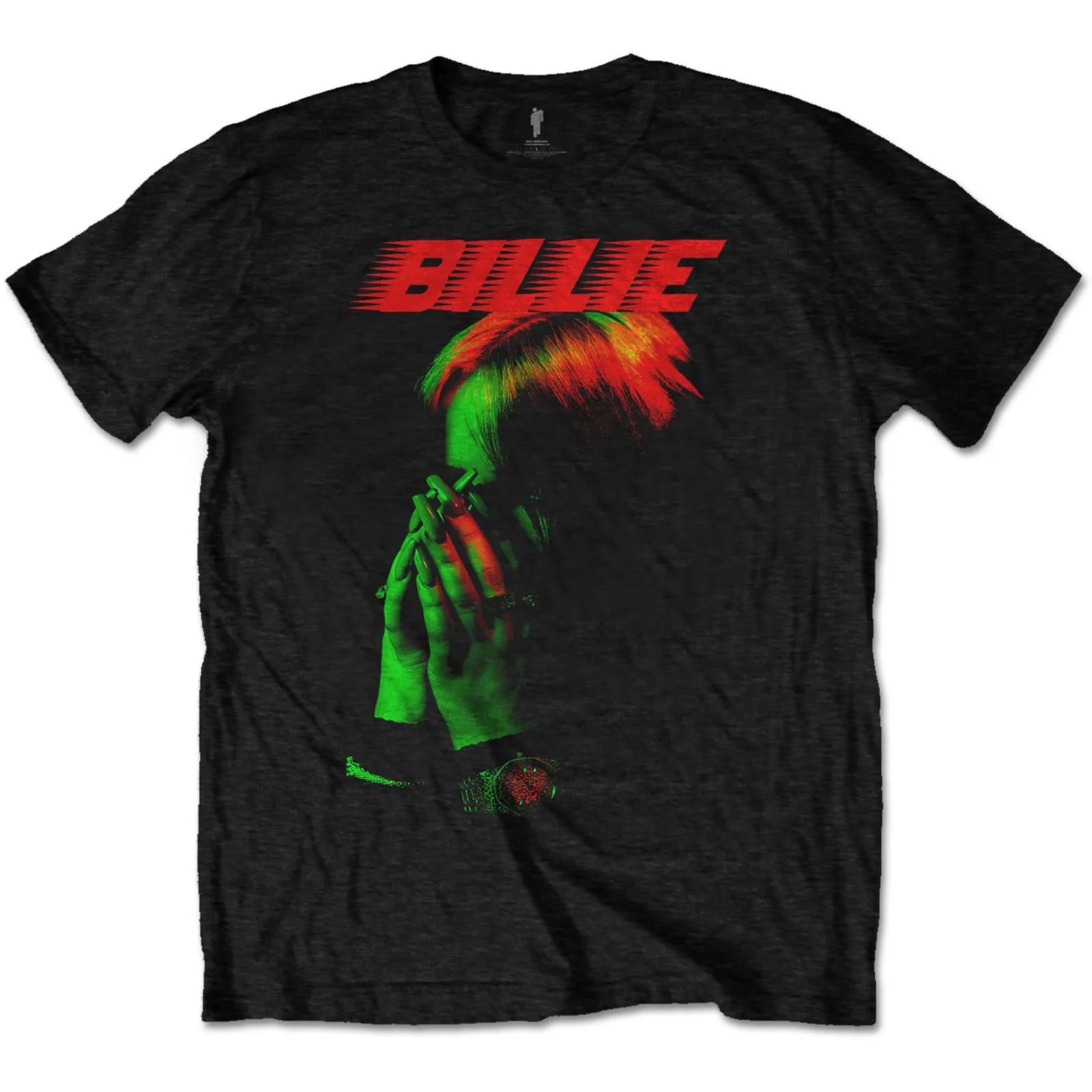 Billie Eilish - Unisex T-Shirt Hands Face artwork
