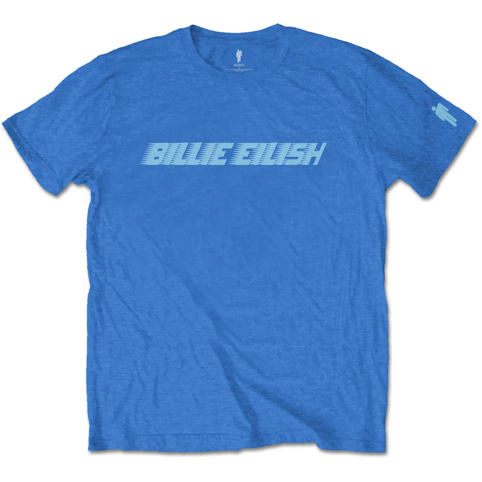 Billie Eilish - Unisex T-Shirt Blue Racer Logo Sleeve Print artwork