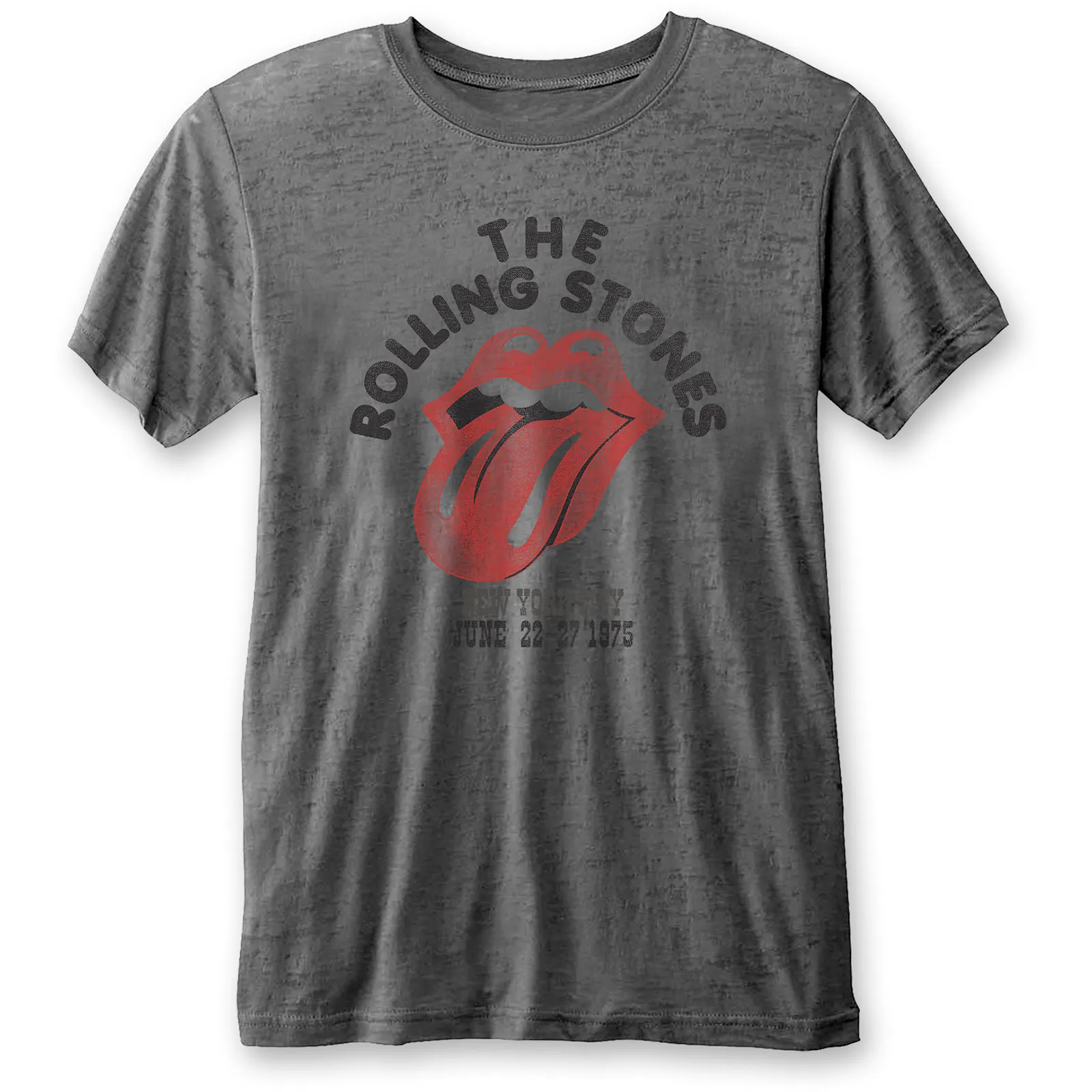The Rolling Stones - Unisex T-Shirt New York City 75 Burnout artwork