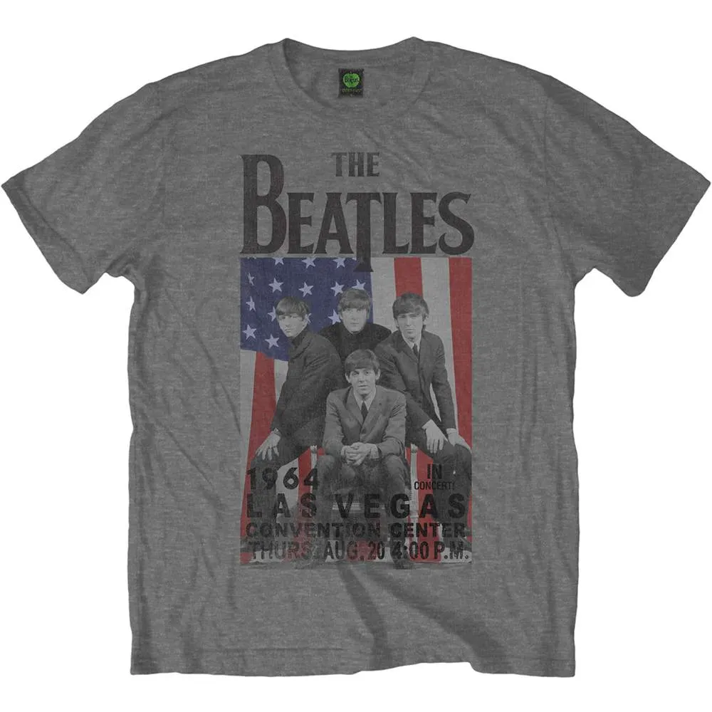 The Beatles - Unisex T-Shirt Flag/Vegas artwork