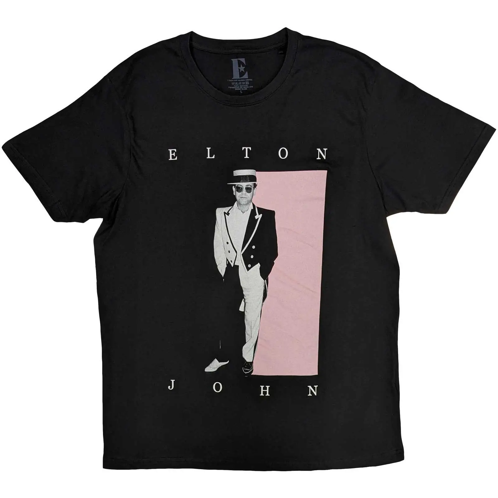 Elton John - Elton John Unisex T-Shirt: Tux Photo  Tux Photo Short Sleeves artwork