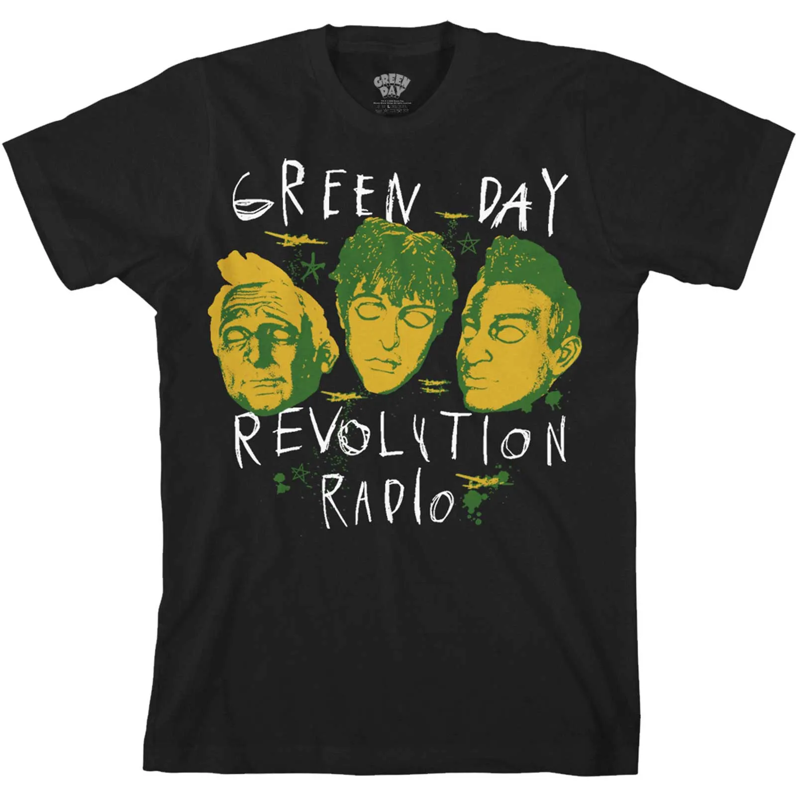 Green Day - Unisex T-Shirt Scribble Mask artwork