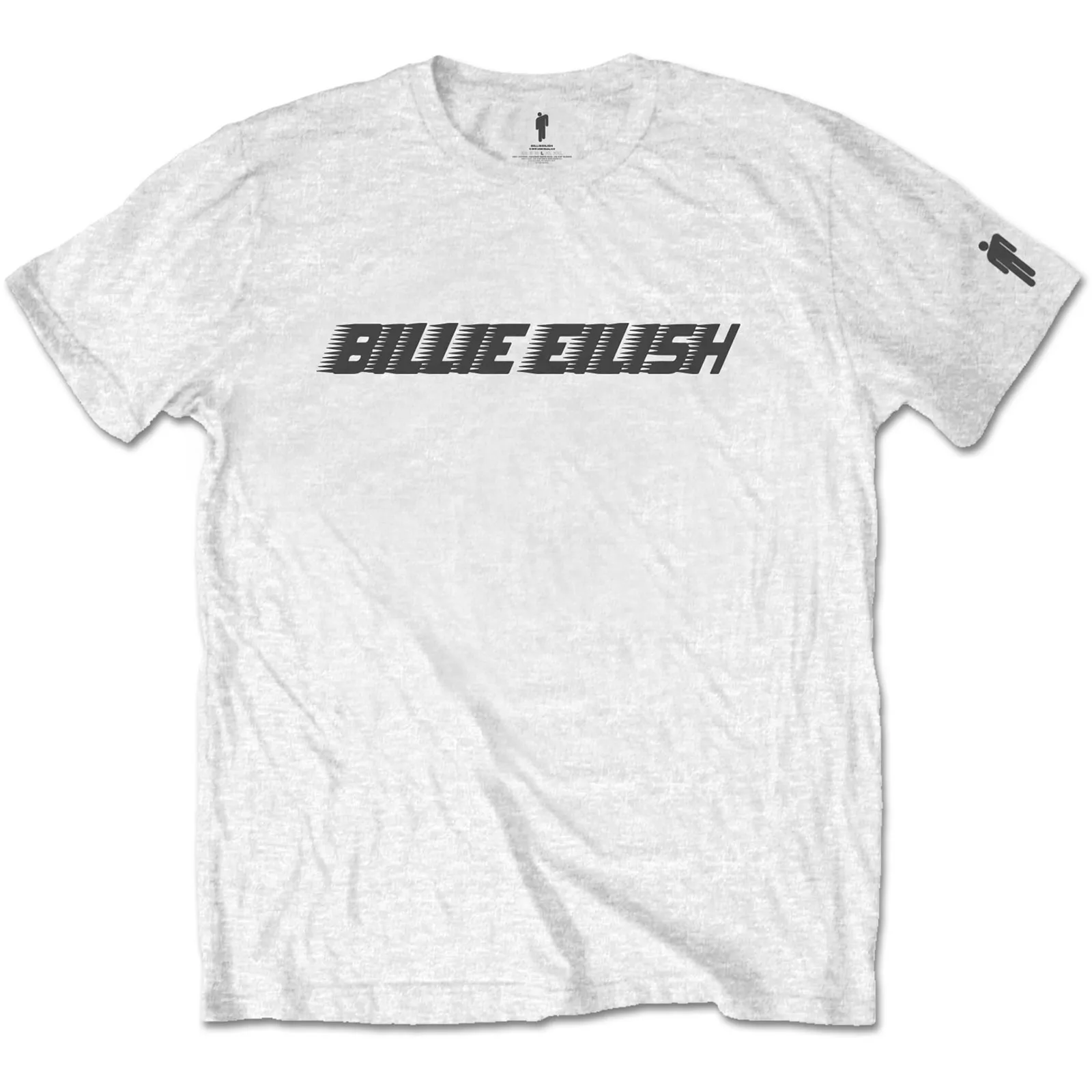 Billie Eilish - Unisex T-Shirt Black Racer Logo Sleeve Print artwork