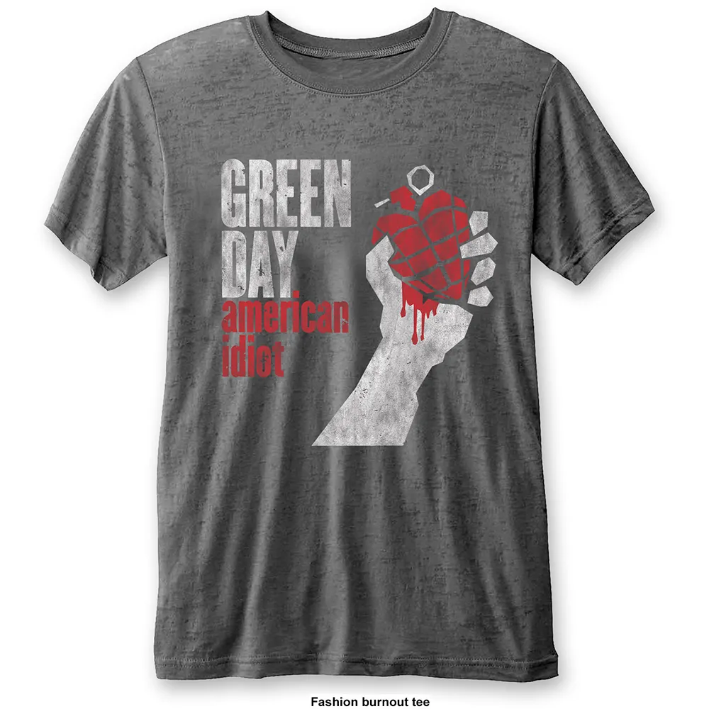 Green Day - Unisex T-Shirt American Idiot Vintage Burnout artwork
