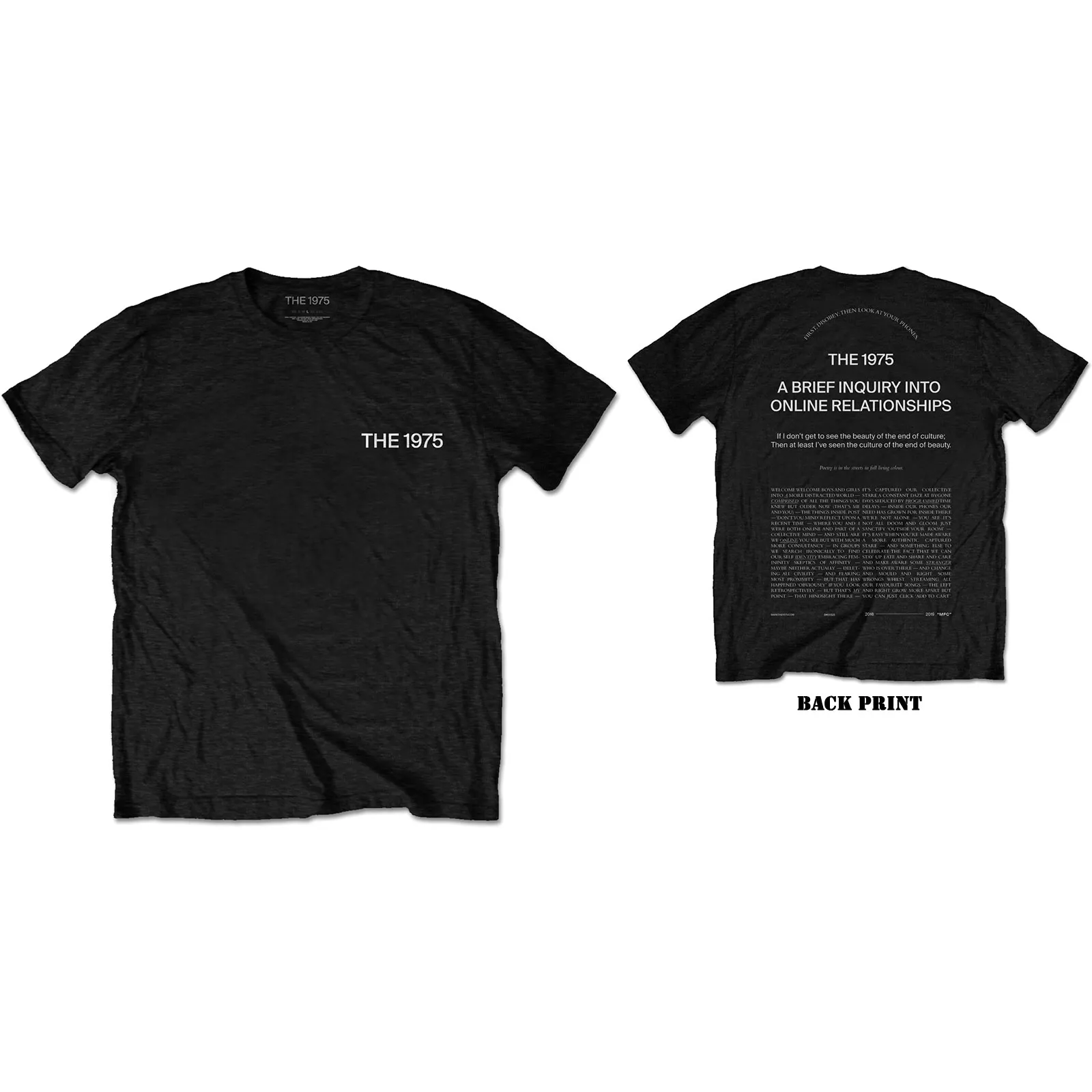 The 1975 - Unisex T-Shirt ABIIOR Welcome Welcome Back Print artwork