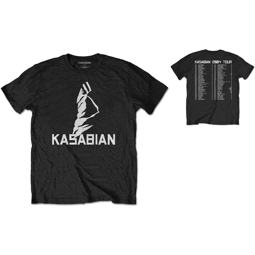 Kasabian - Unisex T-Shirt Ultra Face 2004 Tour Back Print artwork