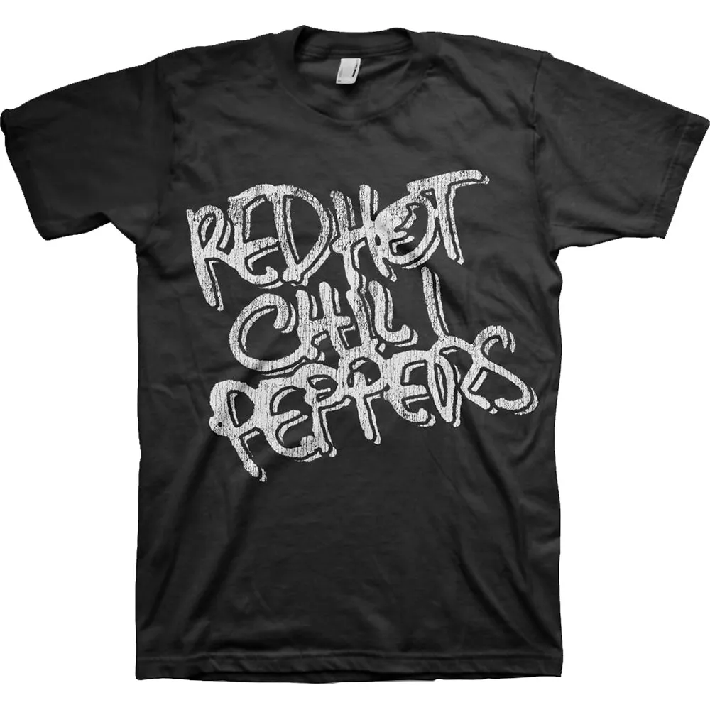 Red Hot Chili Peppers - Unisex T-Shirt Black & White Logo artwork