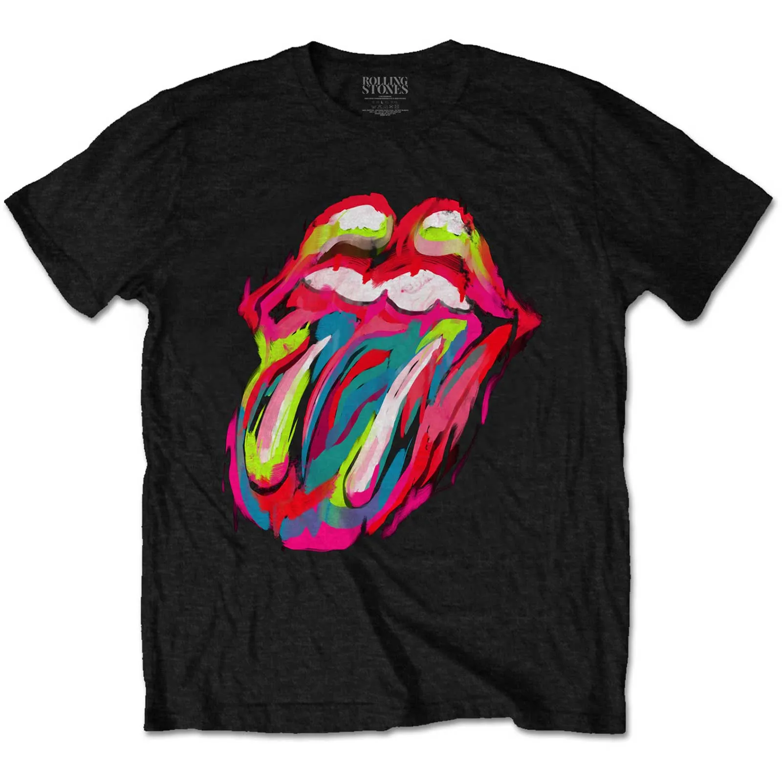 The Rolling Stones - Unisex T-Shirt Sixty Brushstroke Tongue artwork