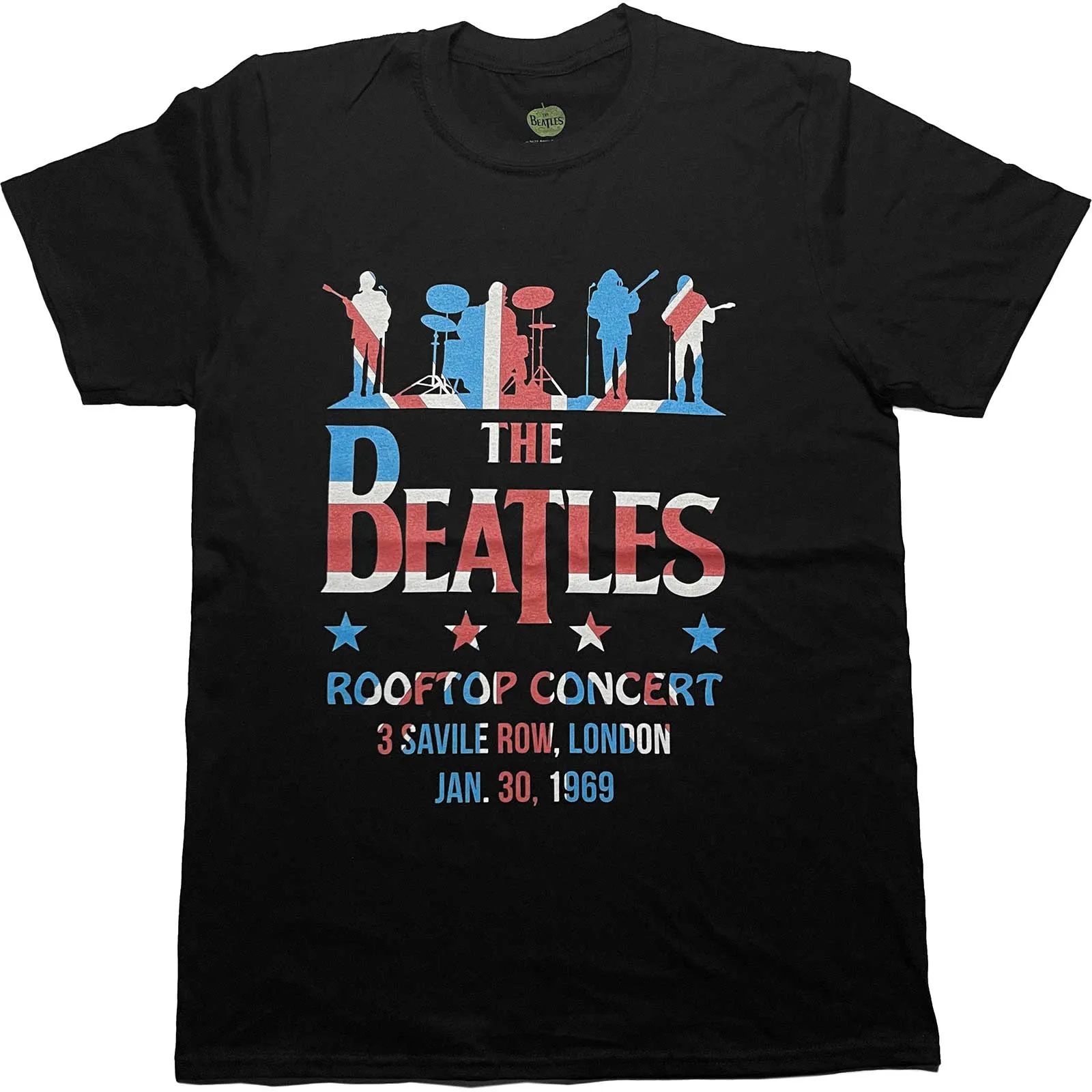 The Beatles - Unisex T-Shirt Drop T Rooftop Flag artwork