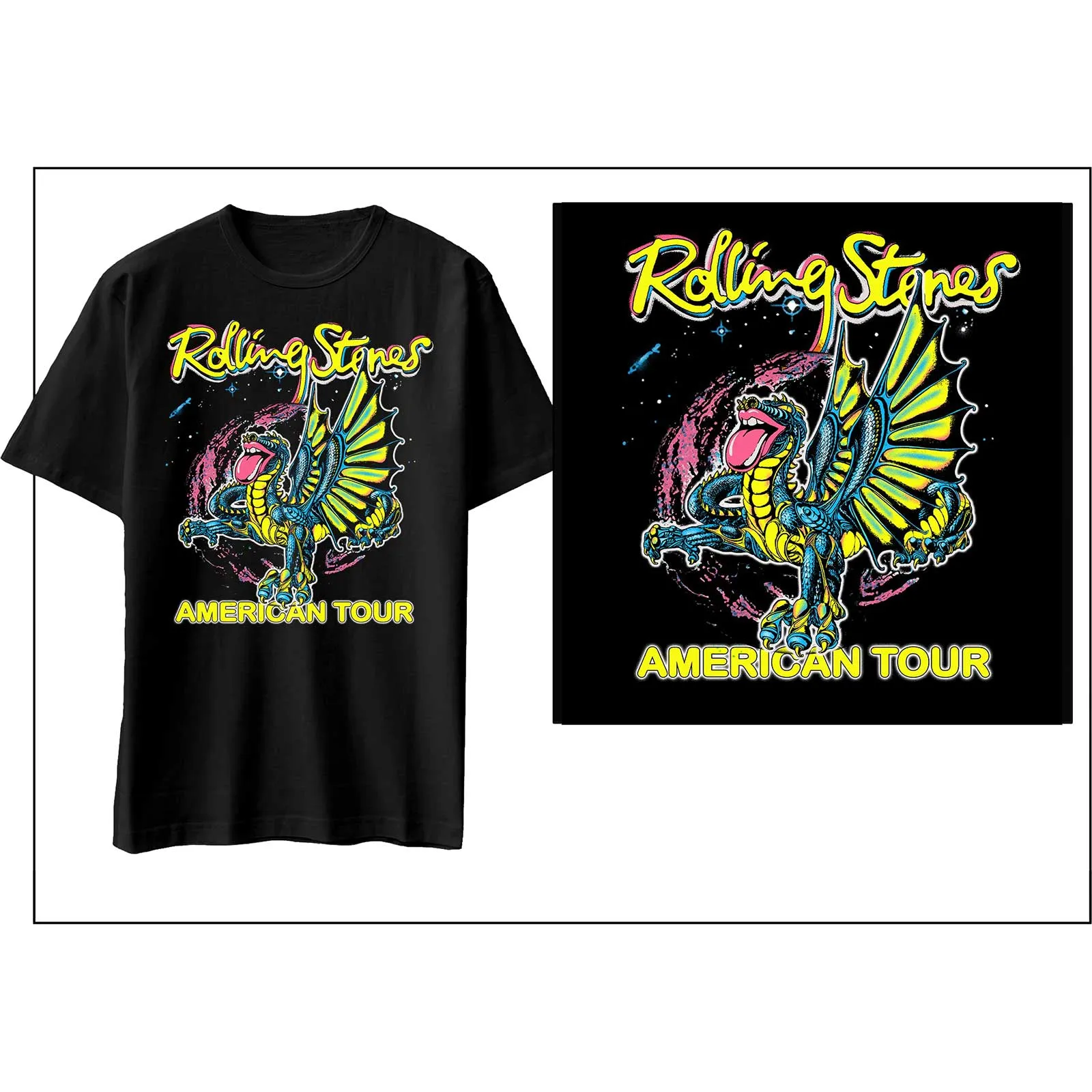 The Rolling Stones - Unisex T-Shirt American Tour Dragon artwork