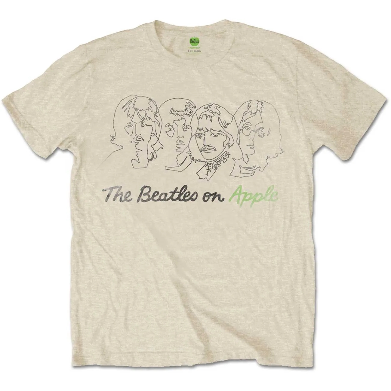 The Beatles - Unisex T-Shirt Outline Faces on Apple artwork