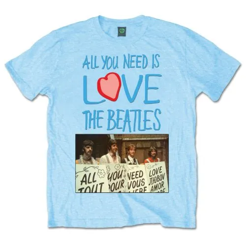 The Beatles - Unisex T-Shirt All you need is love Play Cards artwork