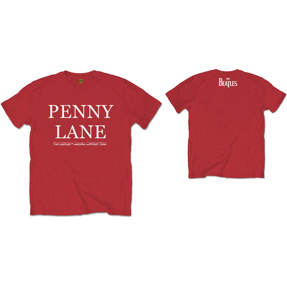 The Beatles - Unisex T-Shirt Penny Lane Back Print artwork