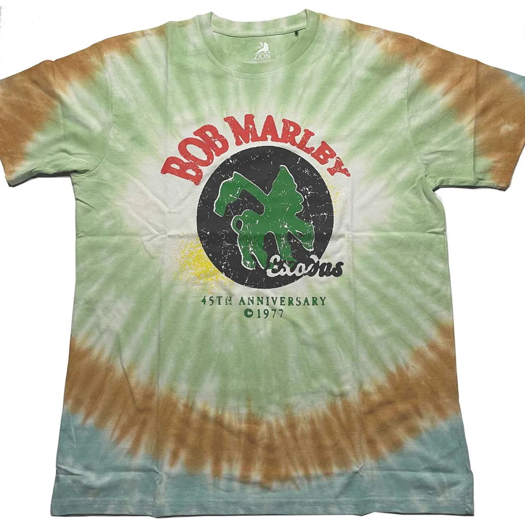 Bob Marley Unisex T Shirt 45th Anniversary Dye Wash Tee Shirts Rough Trade 5549