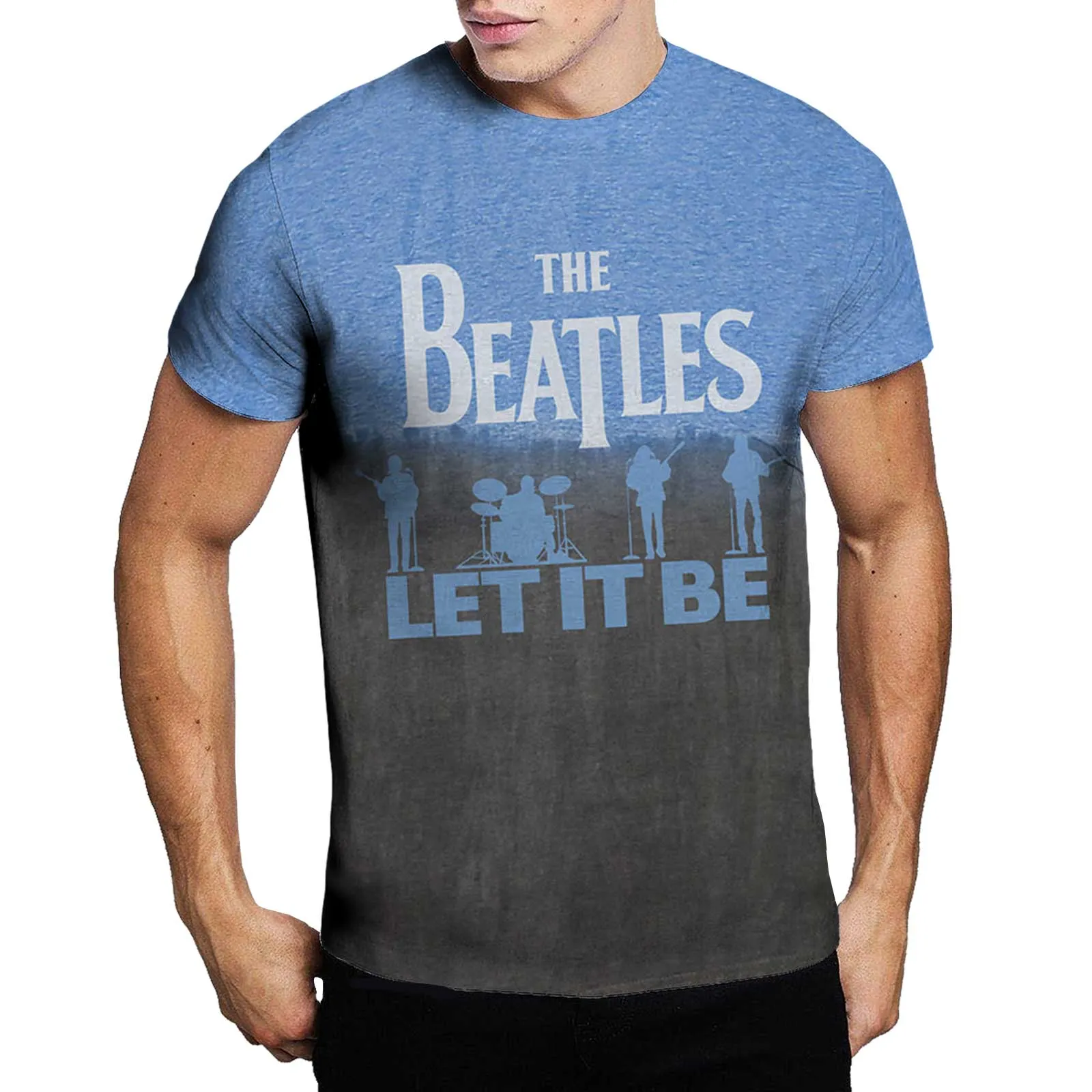 The Beatles - Unisex T-Shirt Let It Be Split Dip Dye, Dye Wash artwork
