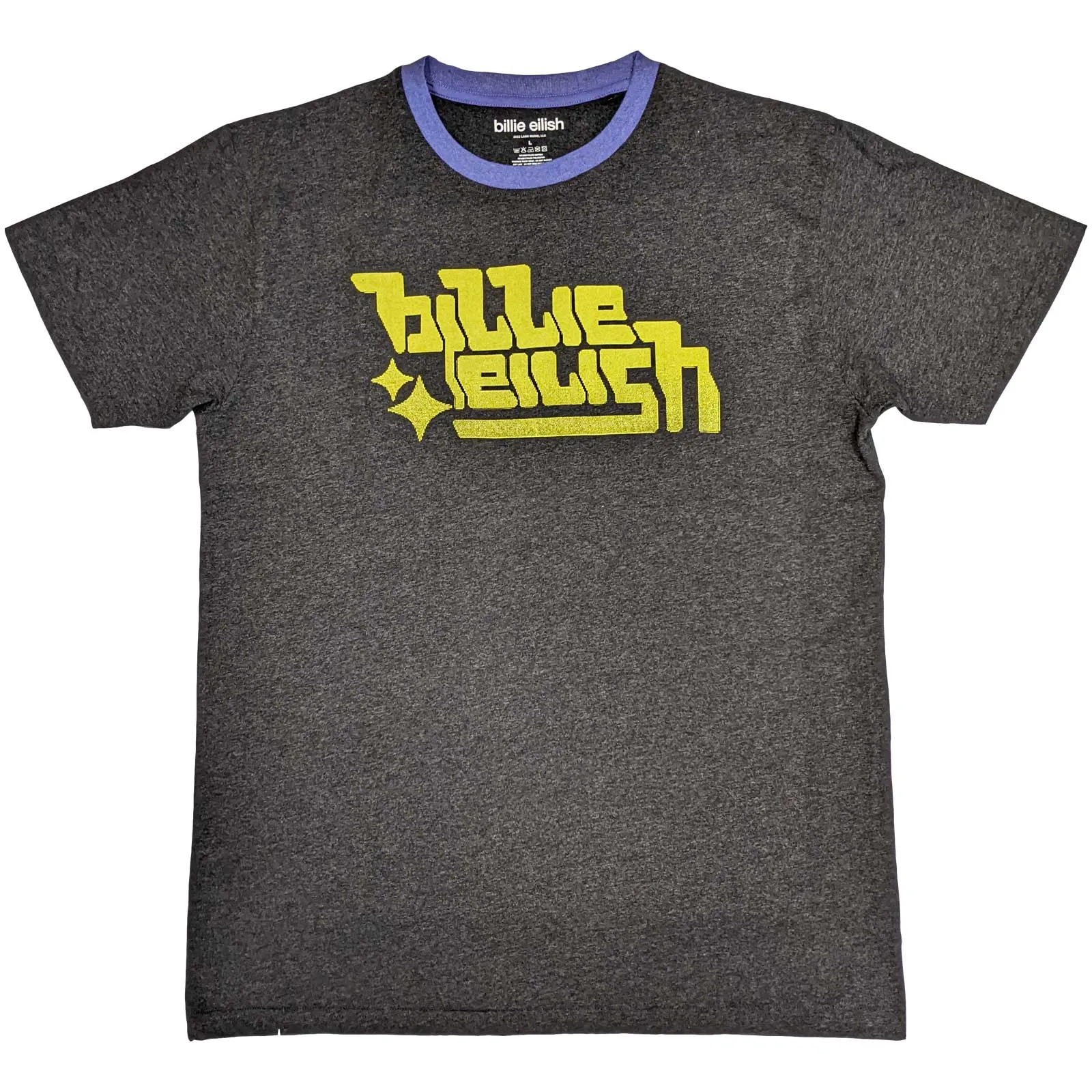 Billie Eilish - Unisex Ringer T-Shirt Neon Green Logo artwork