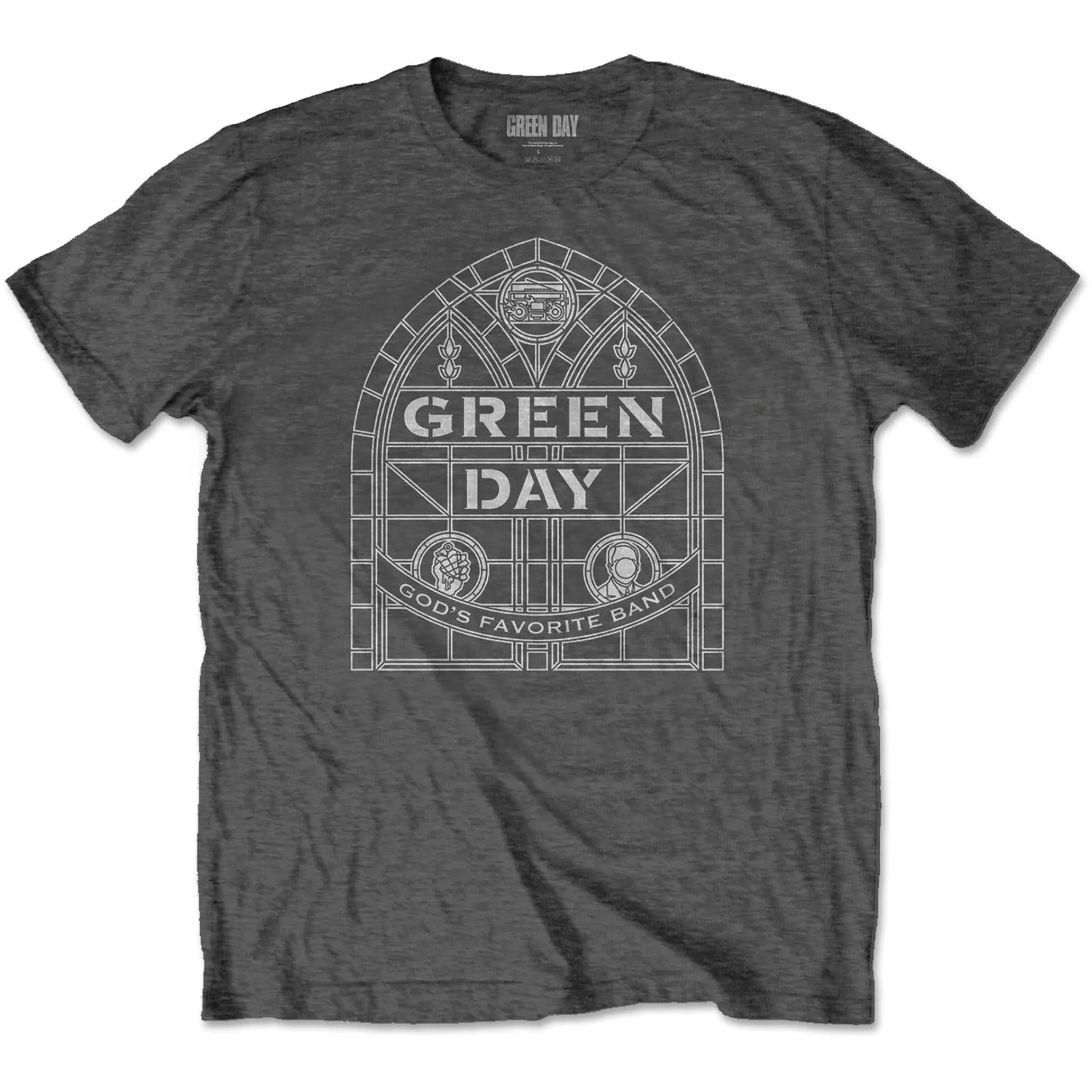 Green Day - Unisex T-Shirt Stained Glass Arch artwork