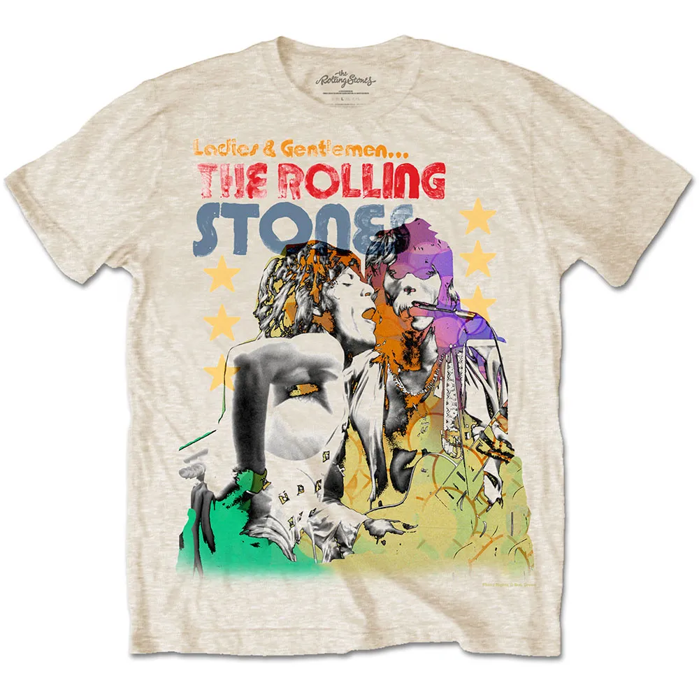 The Rolling Stones - Unisex T-Shirt Mick & Keith Watercolour Stars artwork