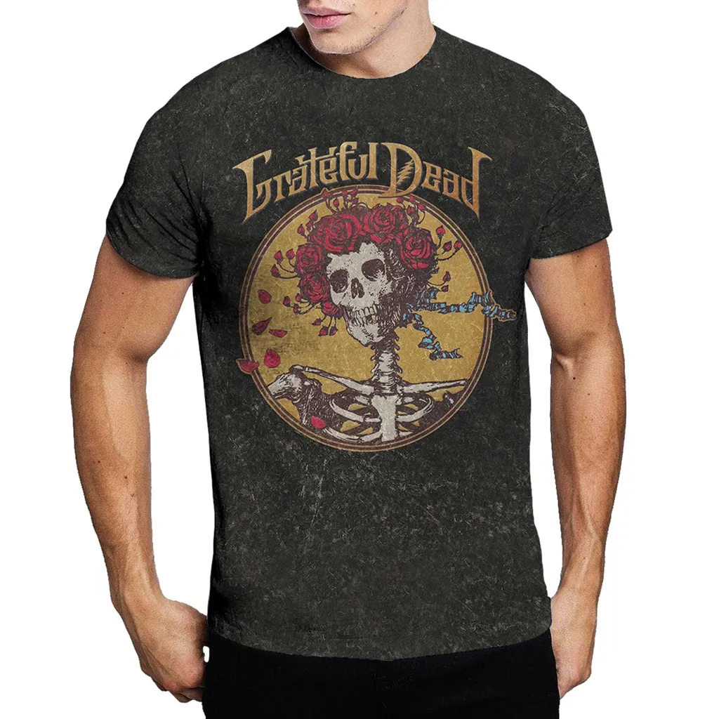 Grateful Dead Unisex T Shirt Best Of Cover Dip Dye Mineral Wash Dye Wash Tee Shirts 9893